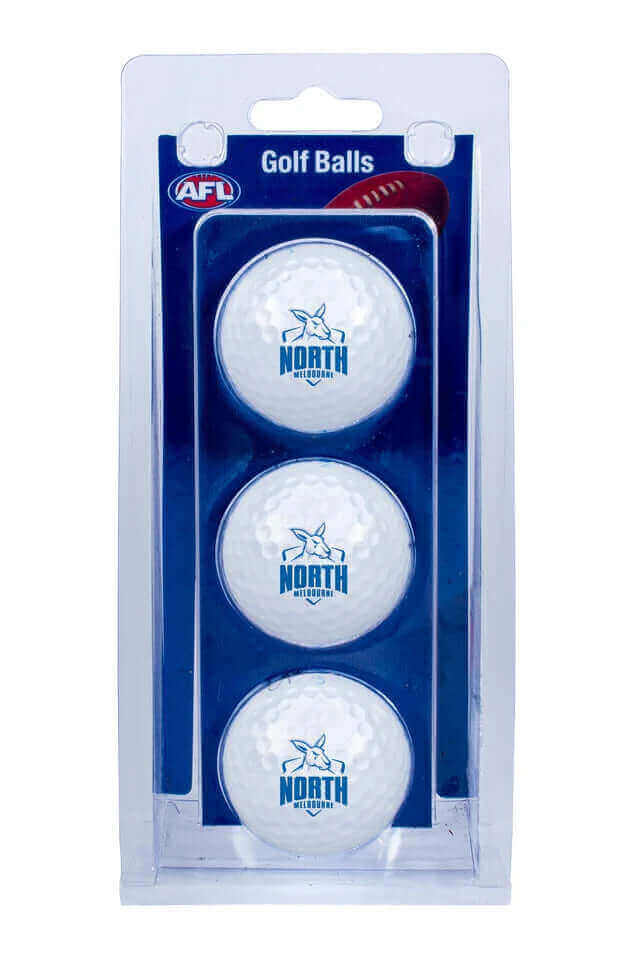 NORTH MELBOURNE KANGAROOS AFL GOLF BALL 3 PACK_MELBORNE KANGAROOS_STUBBY CLUB