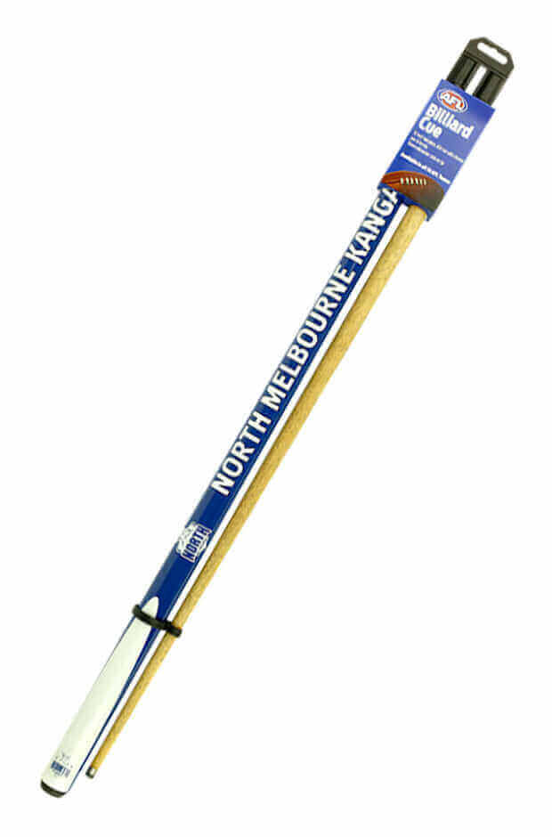 AFL CUE 2 PIECE ASH SHAFT 10MM EIKMASTER TIP_NORTH MELBOURNE KANGAROOS_STUBBY CLUB