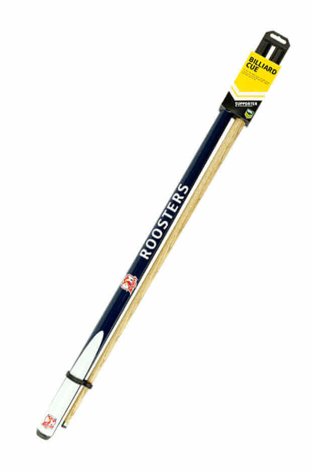NRL 2 PIECE 57' CUE ASH SHAFT 10MM EIKMASTER TIP_SYDNEY ROOSTERS_STUBBY CLUB