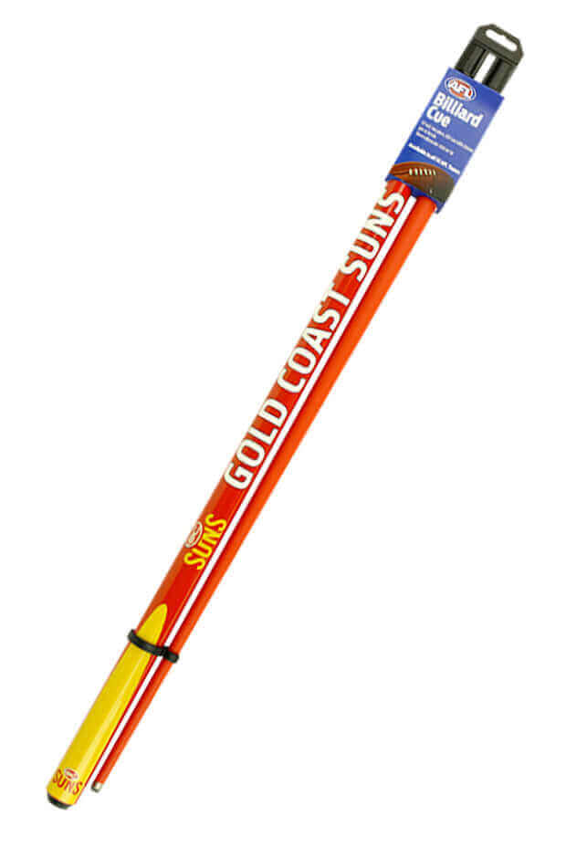 AFL CUE 2 PIECE ASH SHAFT 10MM EIKMASTER TIP_GOLD COAST TITANS_STUBBY CLUB