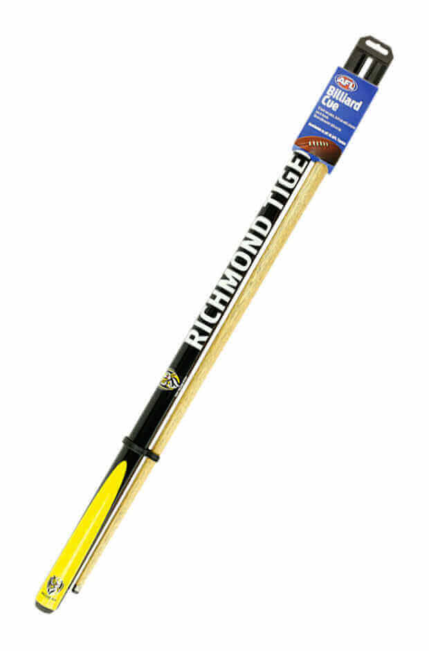 AFL CUE 2 PIECE ASH SHAFT 10MM EIKMASTER TIP_RICHMOND TIGERS_STUBBY CLUB