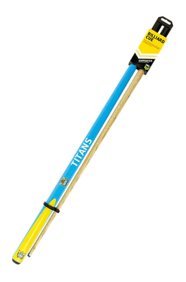 NRL 2 PIECE 57' CUE ASH SHAFT 10MM EIKMASTER TIP_GOLD COAST TITANS_STUBBY CLUB