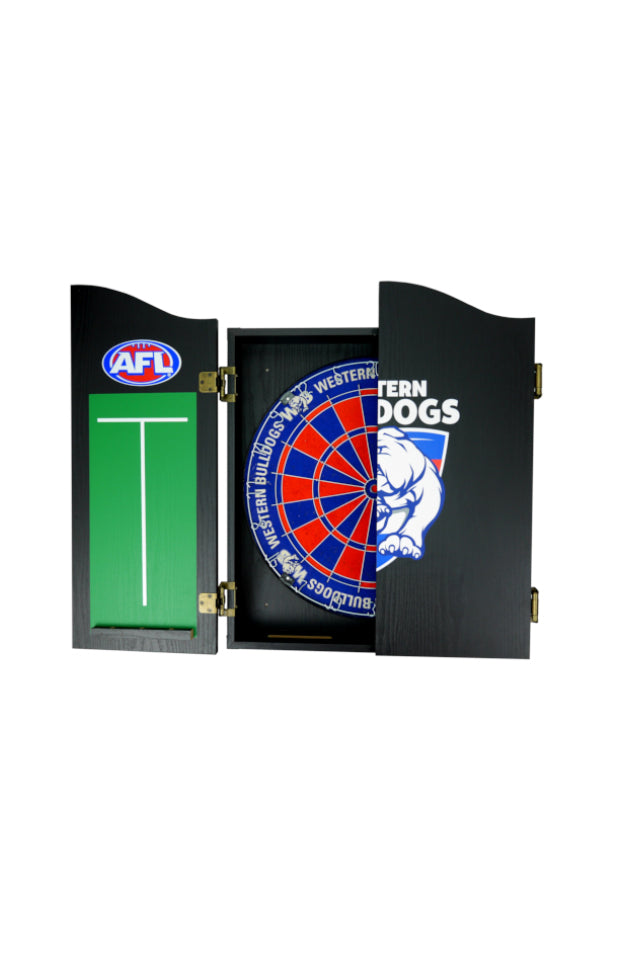 WESTERN BULLDOGS AFL DARTBOARD + CABINET_WESTERN BULLDOGS_STUBBY CLUB