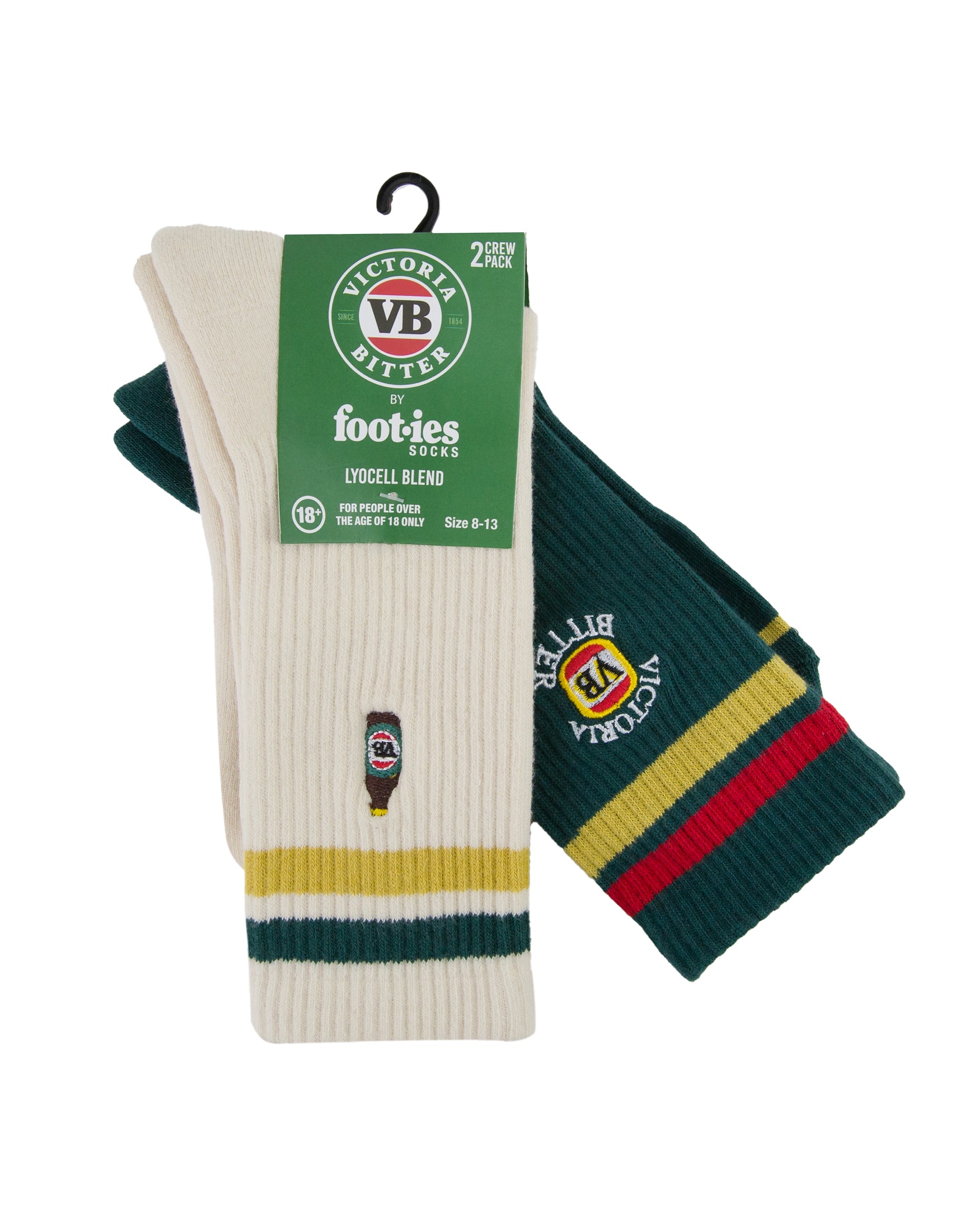 VB RETRO SNEAKER SOCK 2 PACK CREAM/GREEN M/L
