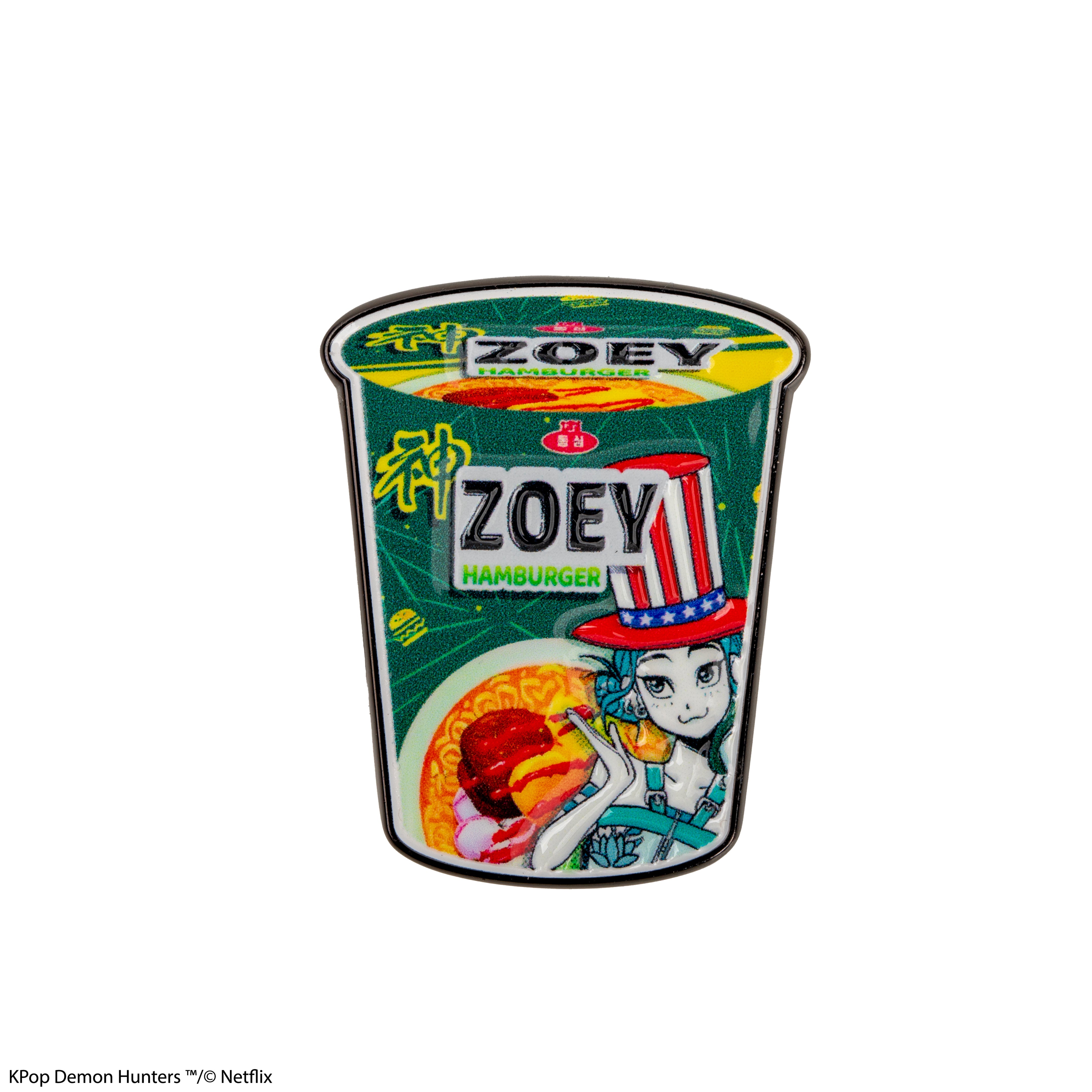 K-Pop Demon Hunters Zoey Hamburger Noodles Pin