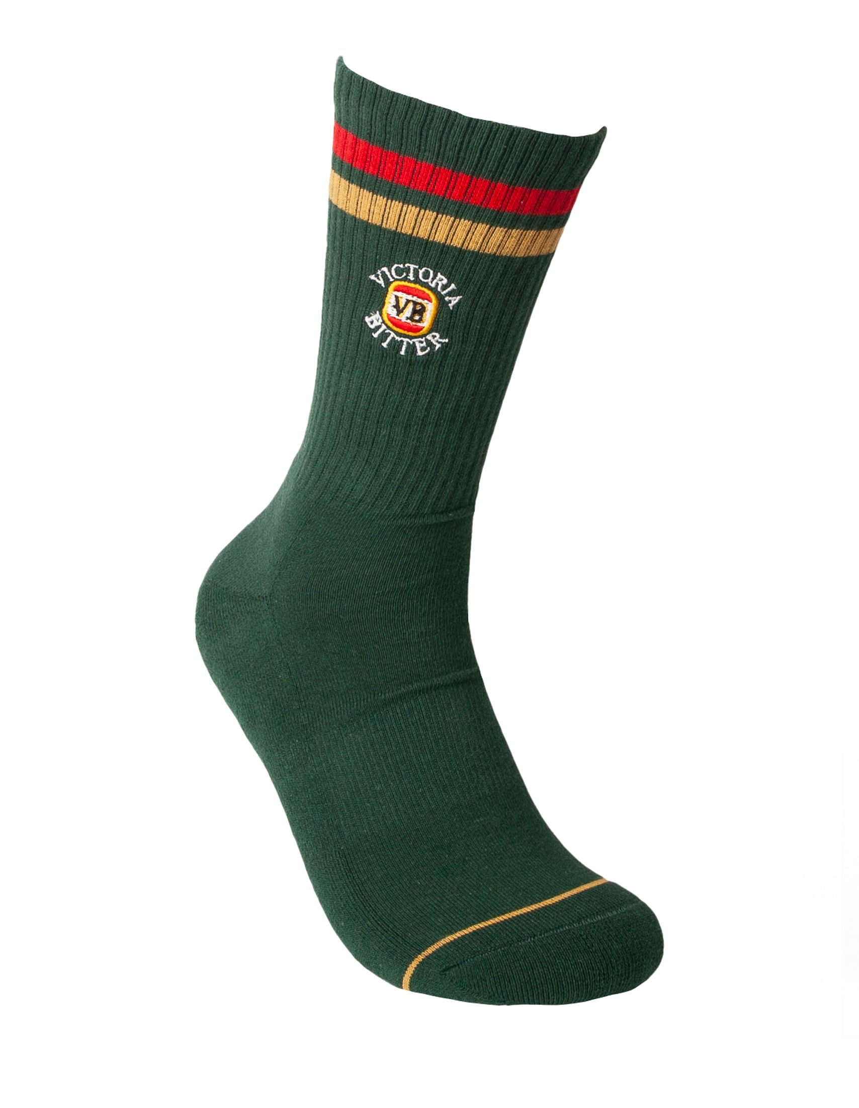 VB RETRO SNEAKER SOCK 2 PACK CREAM/GREEN M/L