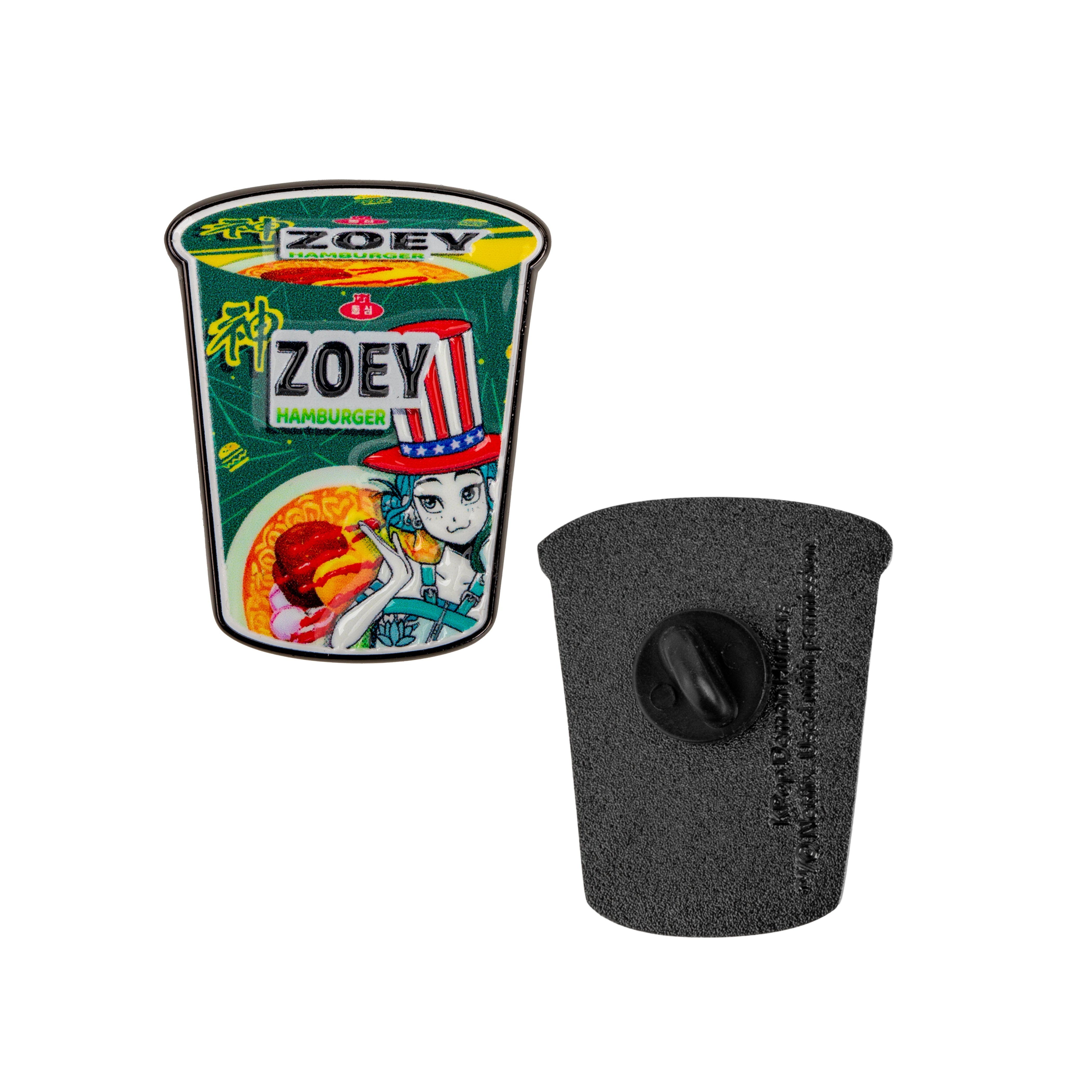K-Pop Demon Hunters Zoey Hamburger Noodles Pin