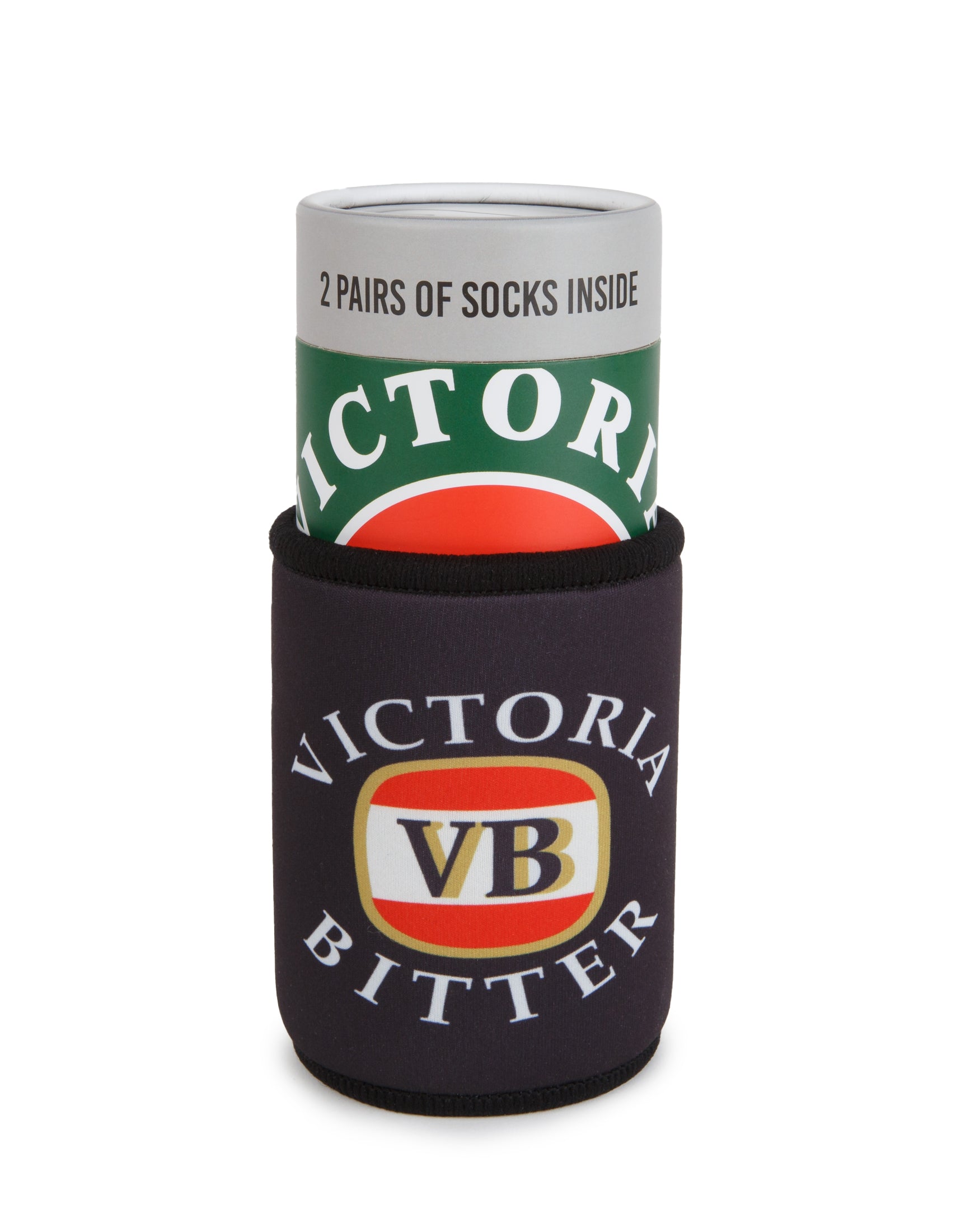 VB Retro Stubby Holder & Sneaker Sock 2 Pack Gift Can