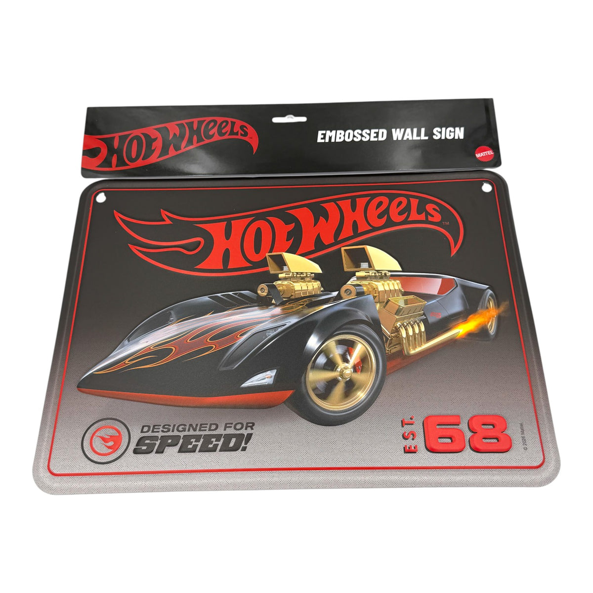 HOT WHEELS EMBOSSED TIN SIGN DFS