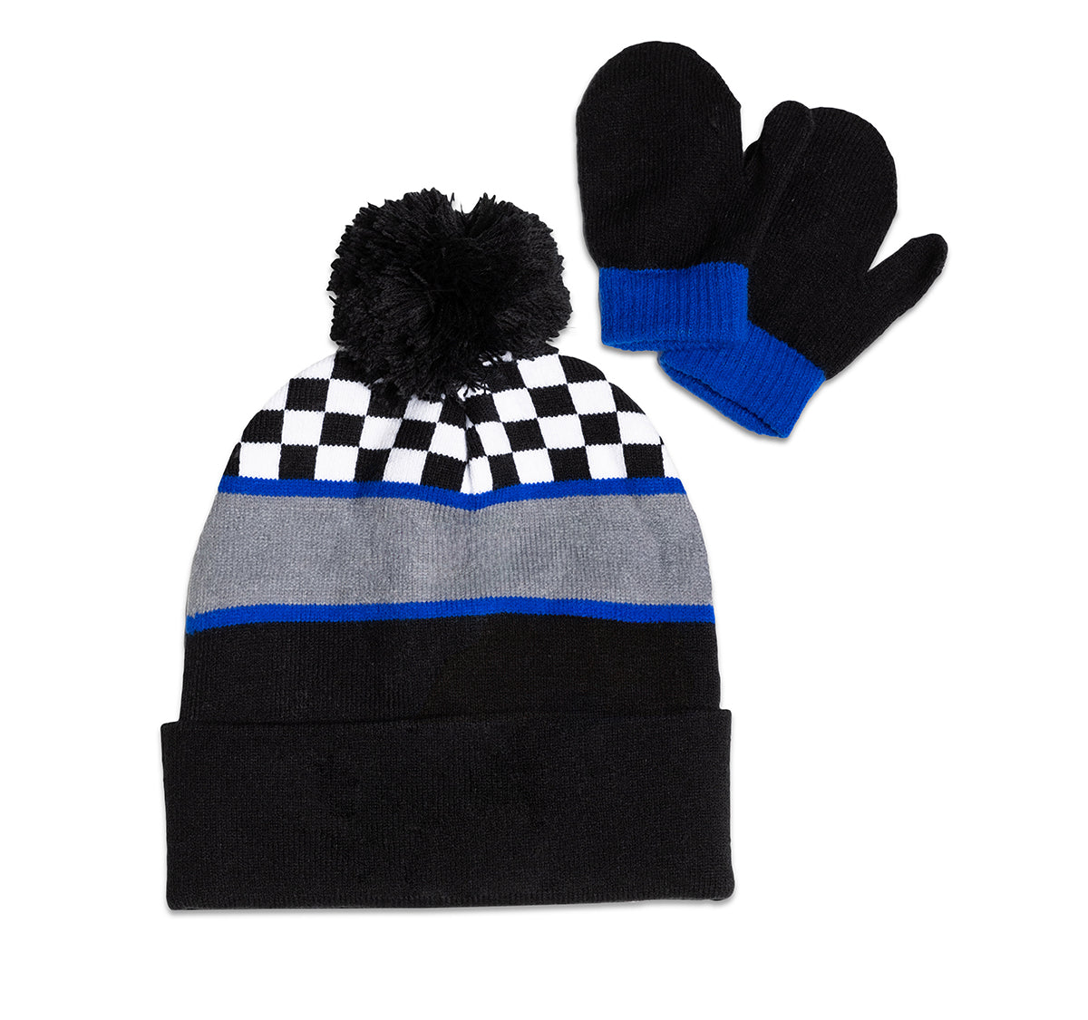 Hot Wheels Mattel Kids Beanie and Mittens Blue