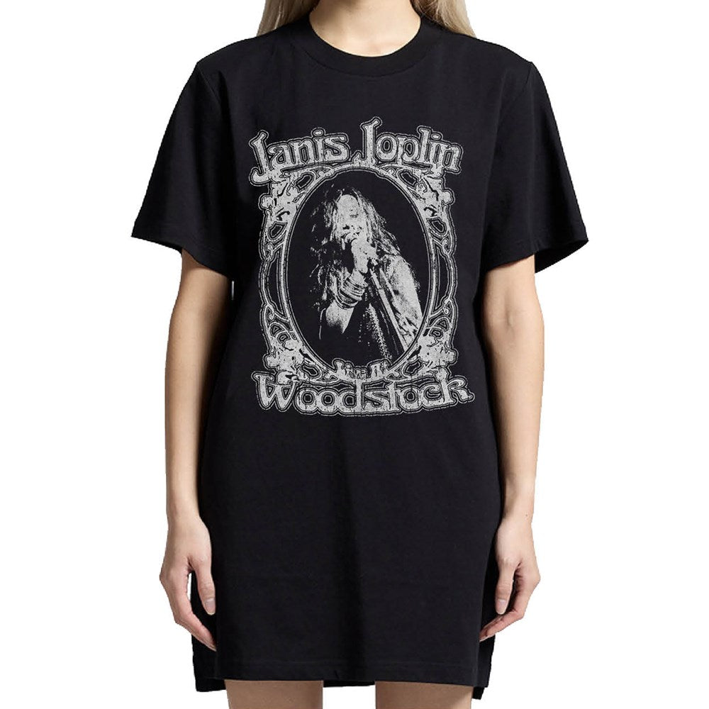 Janis Joplin - Woodstock - Womens Black Dress