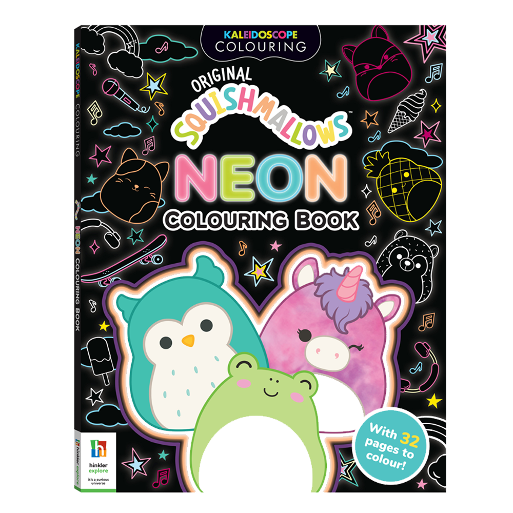 Kaleidoscope Squishmallows Neon Colouring Book