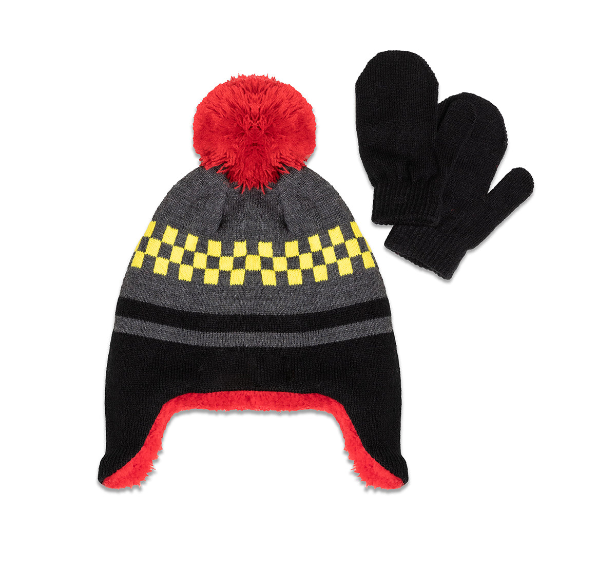 Hot Wheels Mattel Kids Beanie and Mittens Red