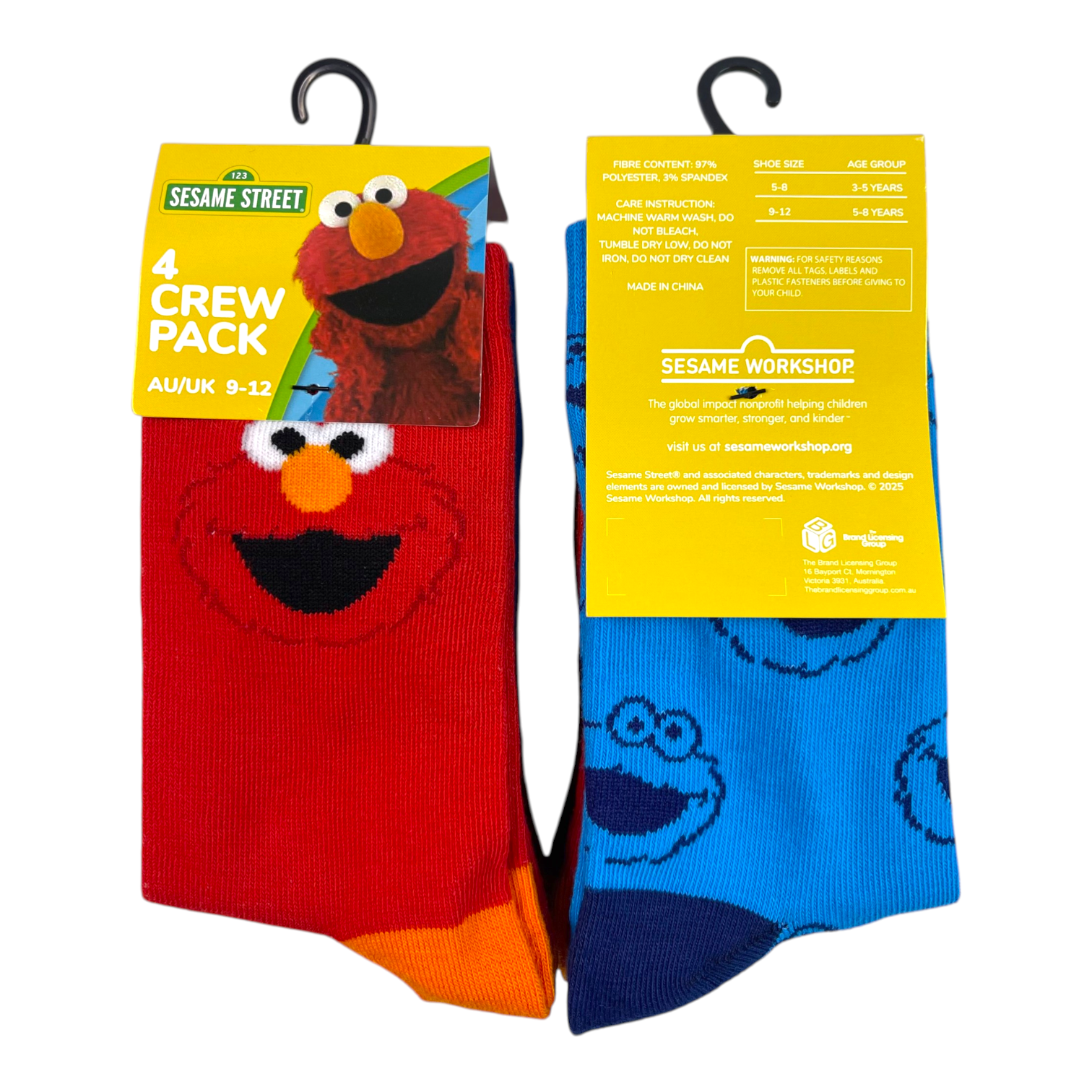 Sesame Street Sock 4-pack 9-12