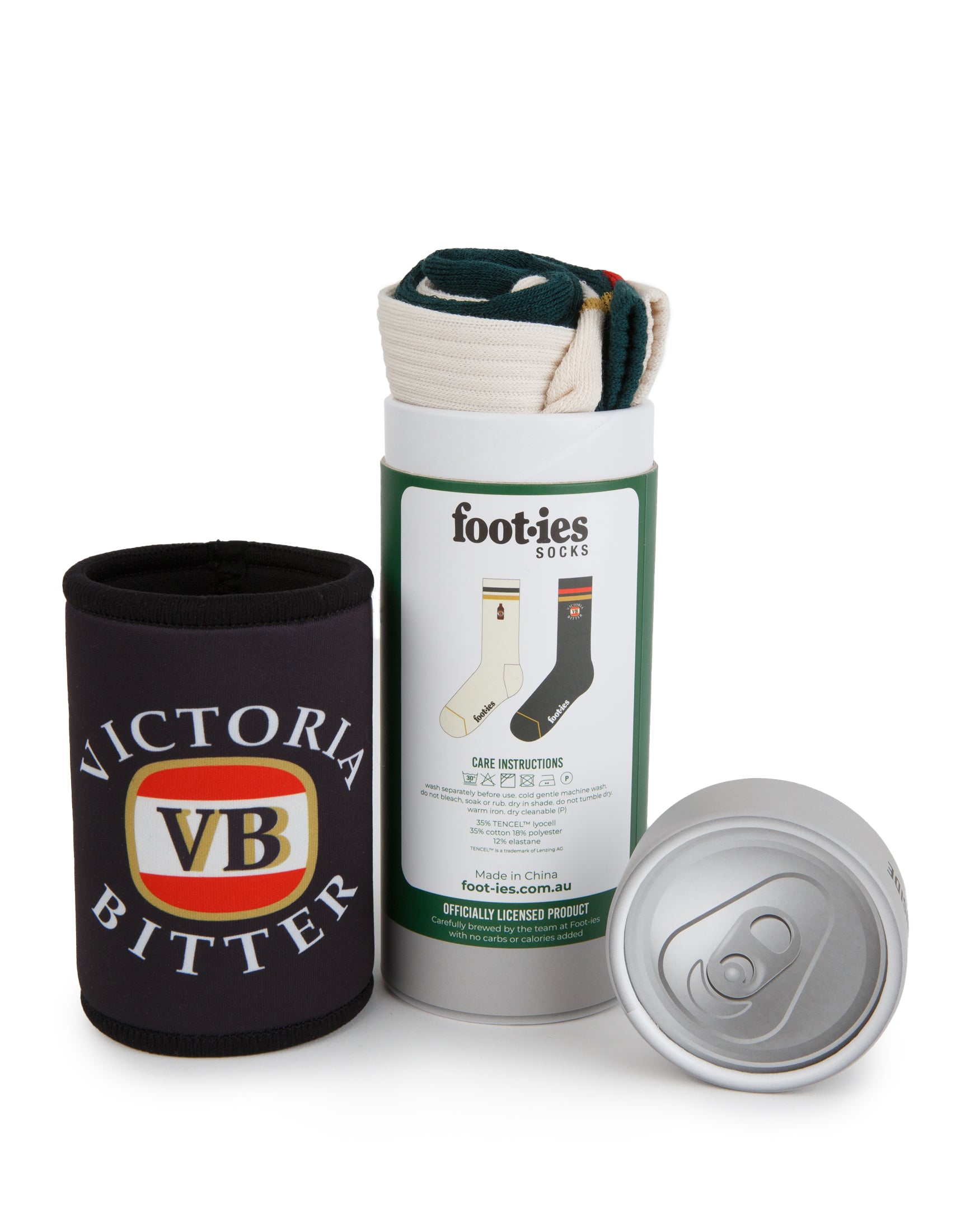 VB Retro Stubby Holder & Sneaker Sock 2 Pack Gift Can