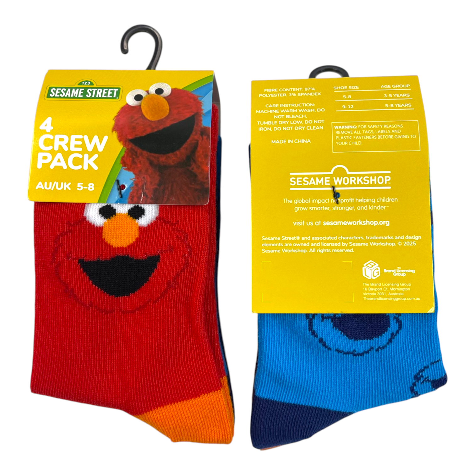 Sesame Street Sock 4-pack 5-8