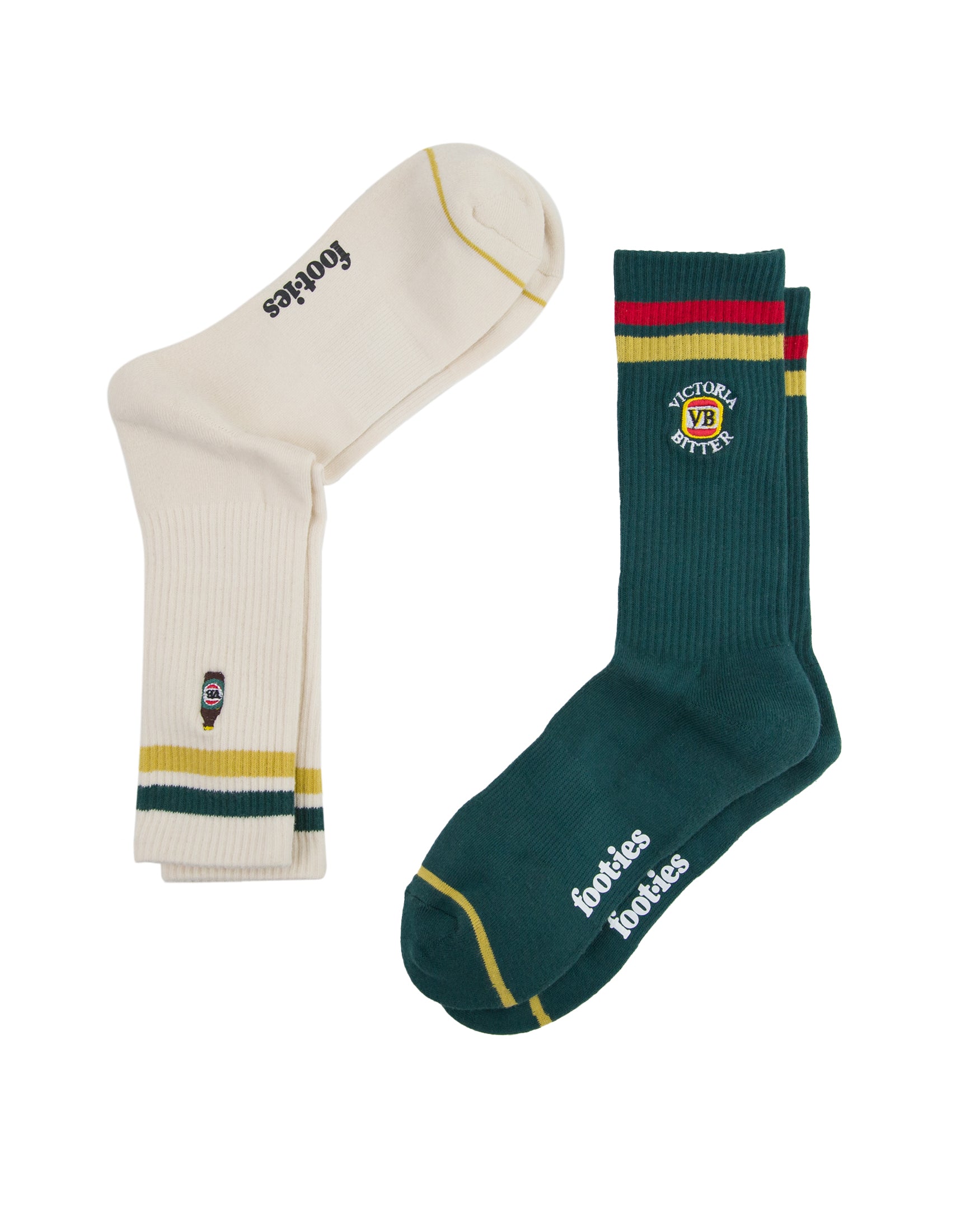 VB RETRO SNEAKER SOCK 2 PACK CREAM/GREEN M/L