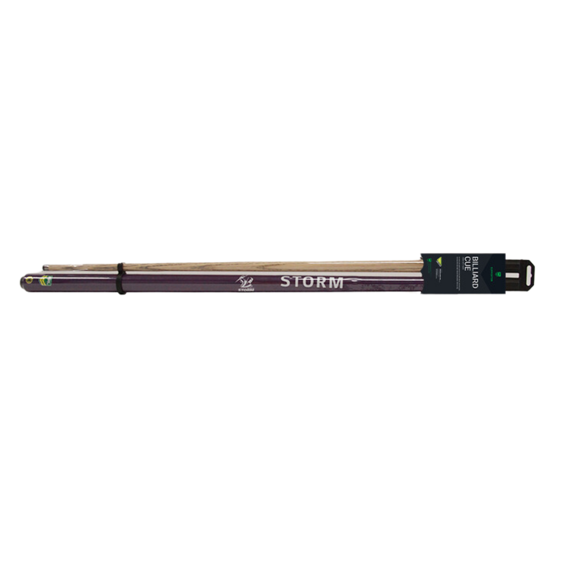 Melbourne Storm NRl 2 Piece 57" Cue Ash Shaft 10MM Elkmaster Tip