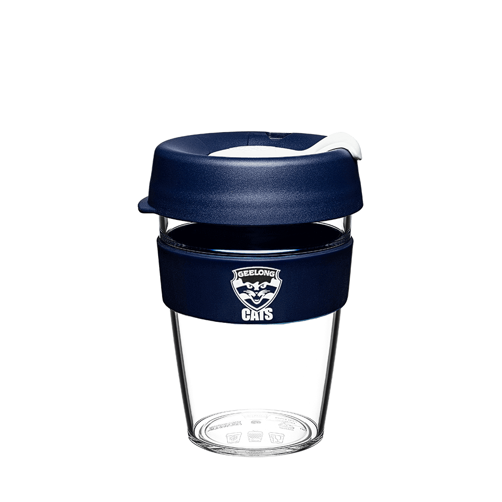 GEELONG CATS AFL CLEAR PLASTIC KEEPCUP_GEELONG CATS_STUBBY CLUB