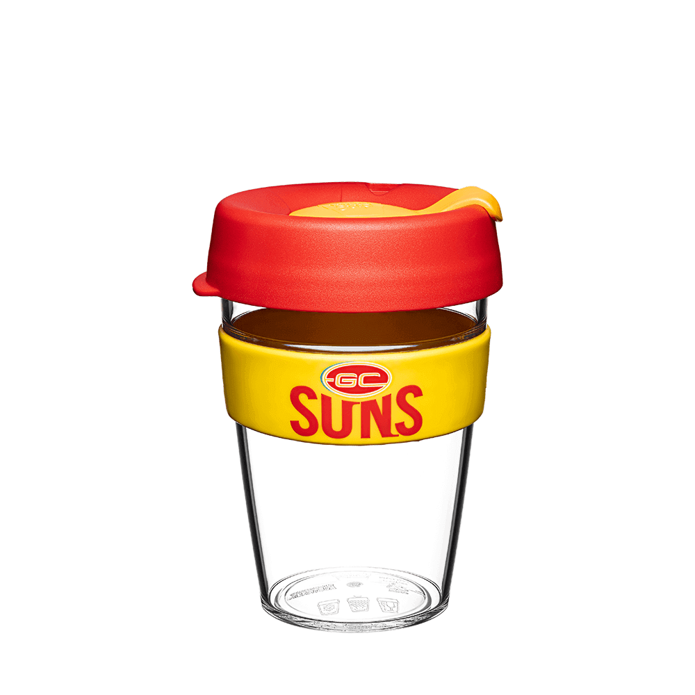 AFL CLEAR PLASTIC KEEPKUP (DIFFERENT SIZES)_GOLD COAST SUNS_STUBBY CLUB