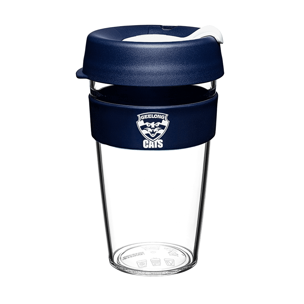 GEELONG CATS AFL CLEAR PLASTIC KEEPCUP_GEELONG CATS_STUBBY CLUB