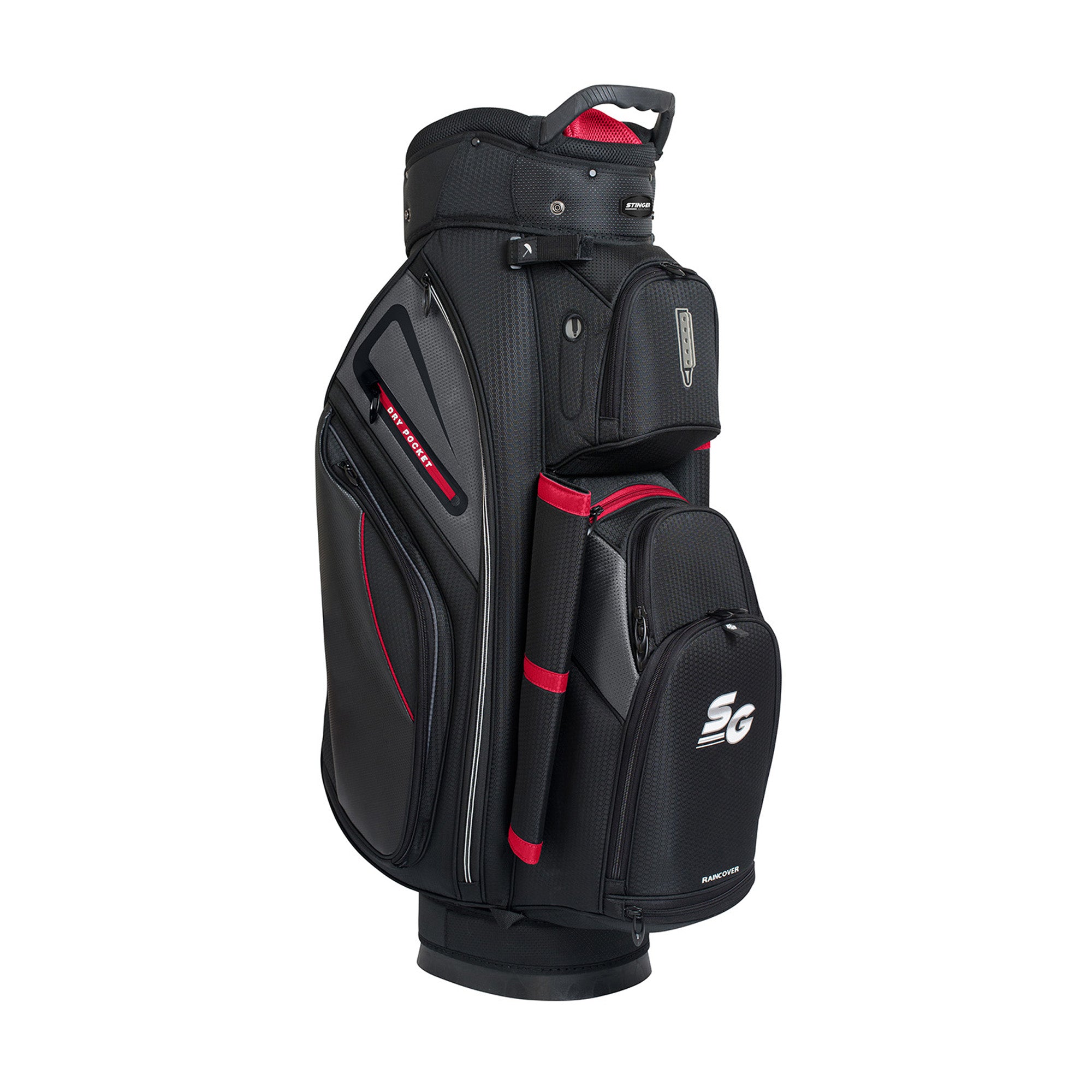 STINGER LIGHTWEIGHT GOLF BAG-BLACK/RED_TEAM_STUBBY CLUB