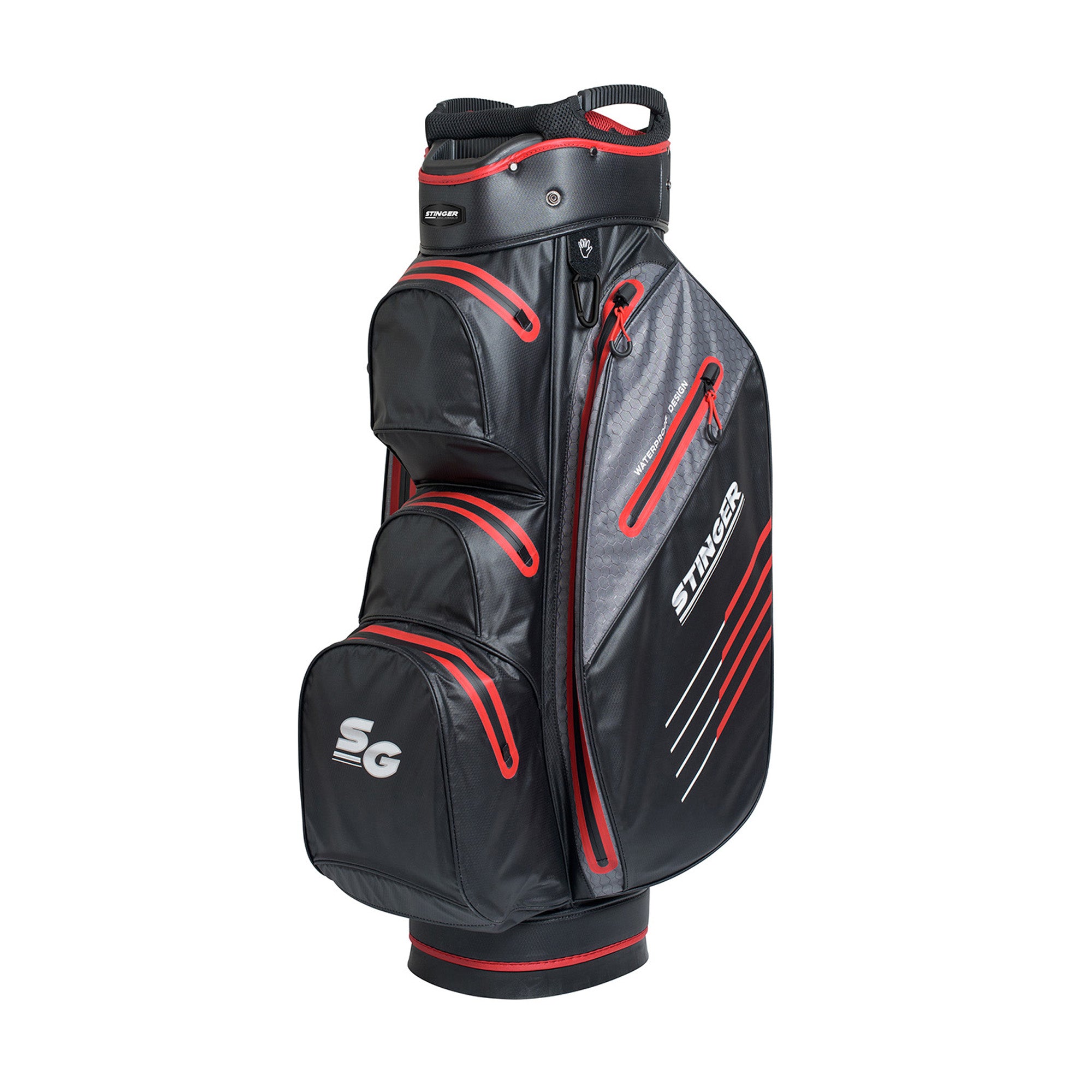 STINGER WATERPROOF GOLF BAG-BLACK/RED_TEAM_STUBBY CLUB