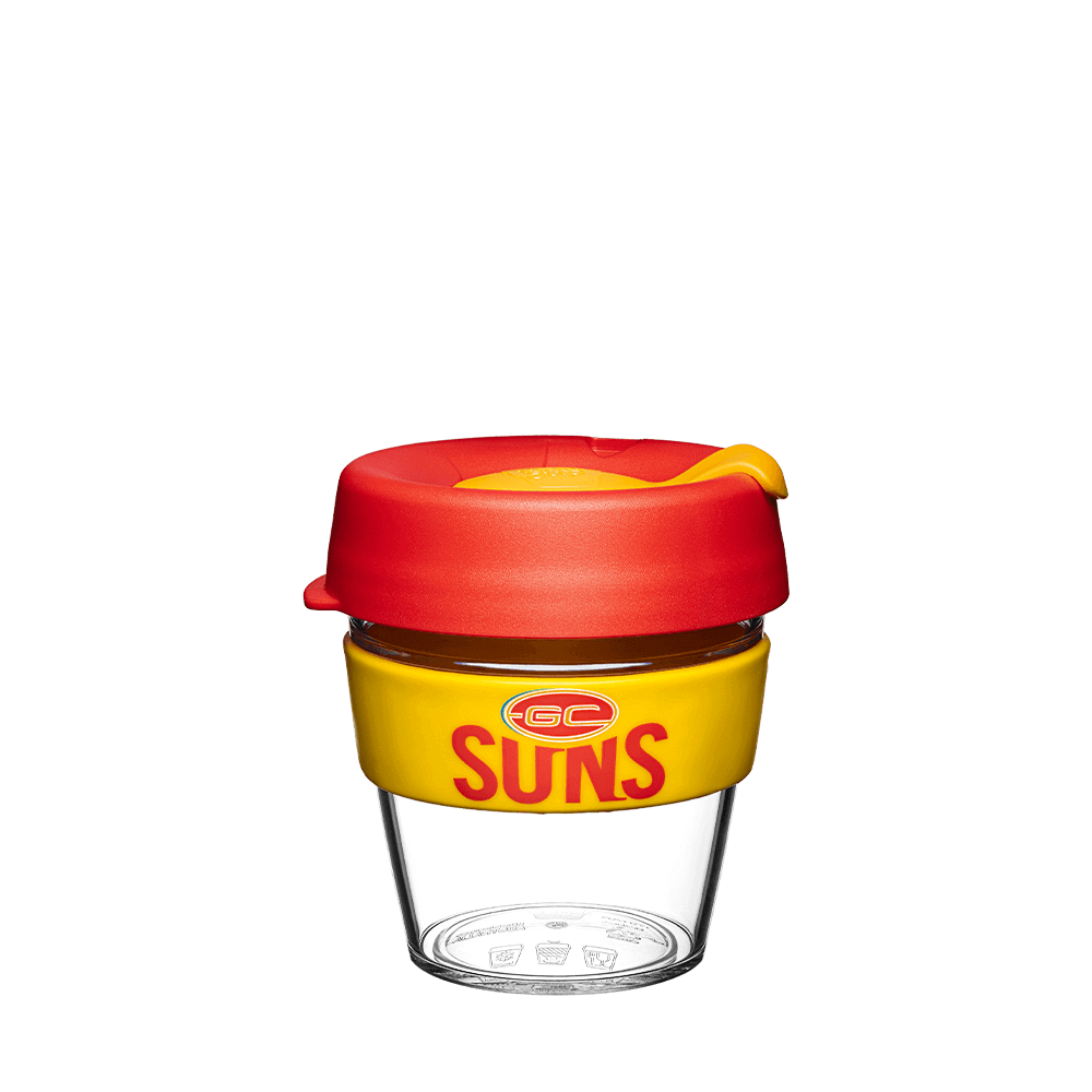 AFL CLEAR PLASTIC KEEPKUP (DIFFERENT SIZES)_GOLD COAST SUNS_STUBBY CLUB