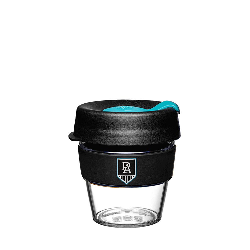 PORT ADELAIDE POWER AFL CLEAR PLASTIC KEEPCUP_PORT ADELAIDE POWER_STUBBY CLUB