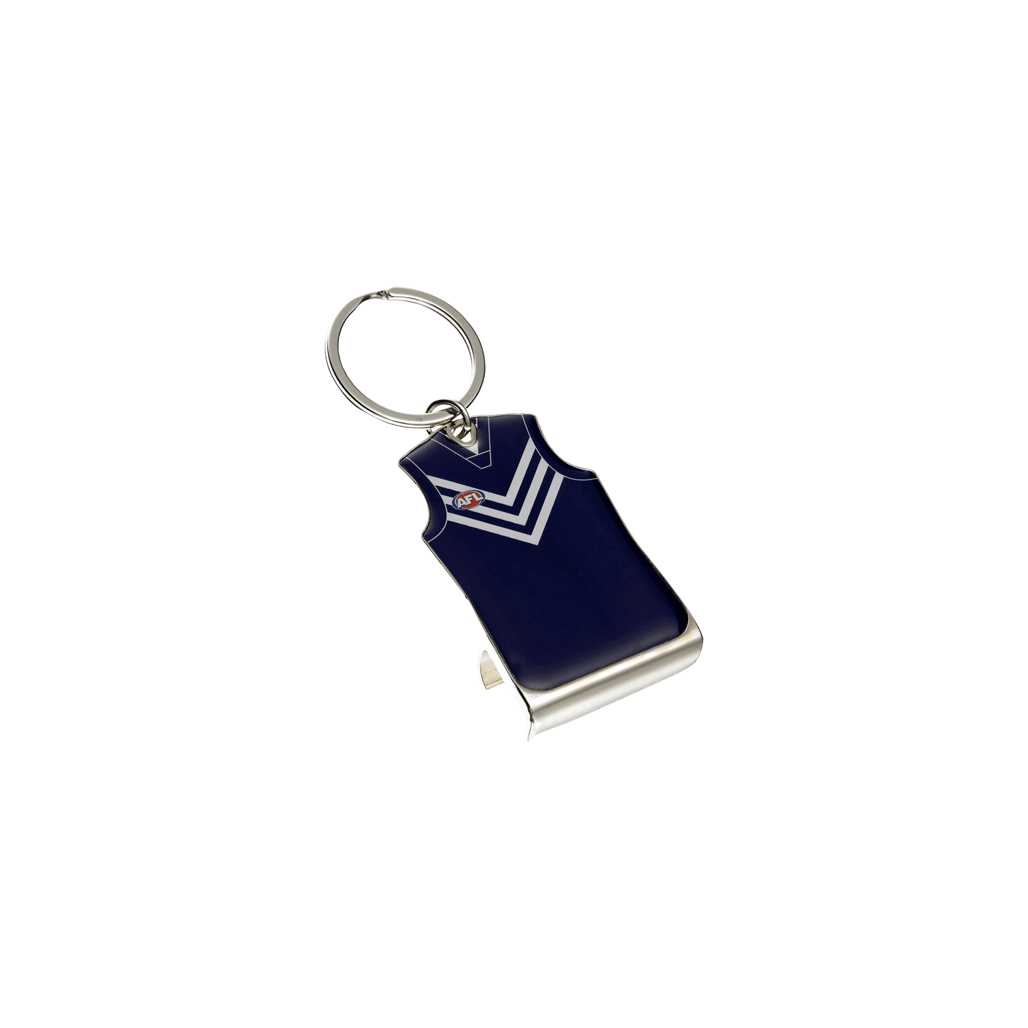 FREMANTLE DOCKERS AFL TEAM GUERNSEY BOTTLE OPENER KEYRING_FREMANTLE DOCKERS_STUBBY CLUB