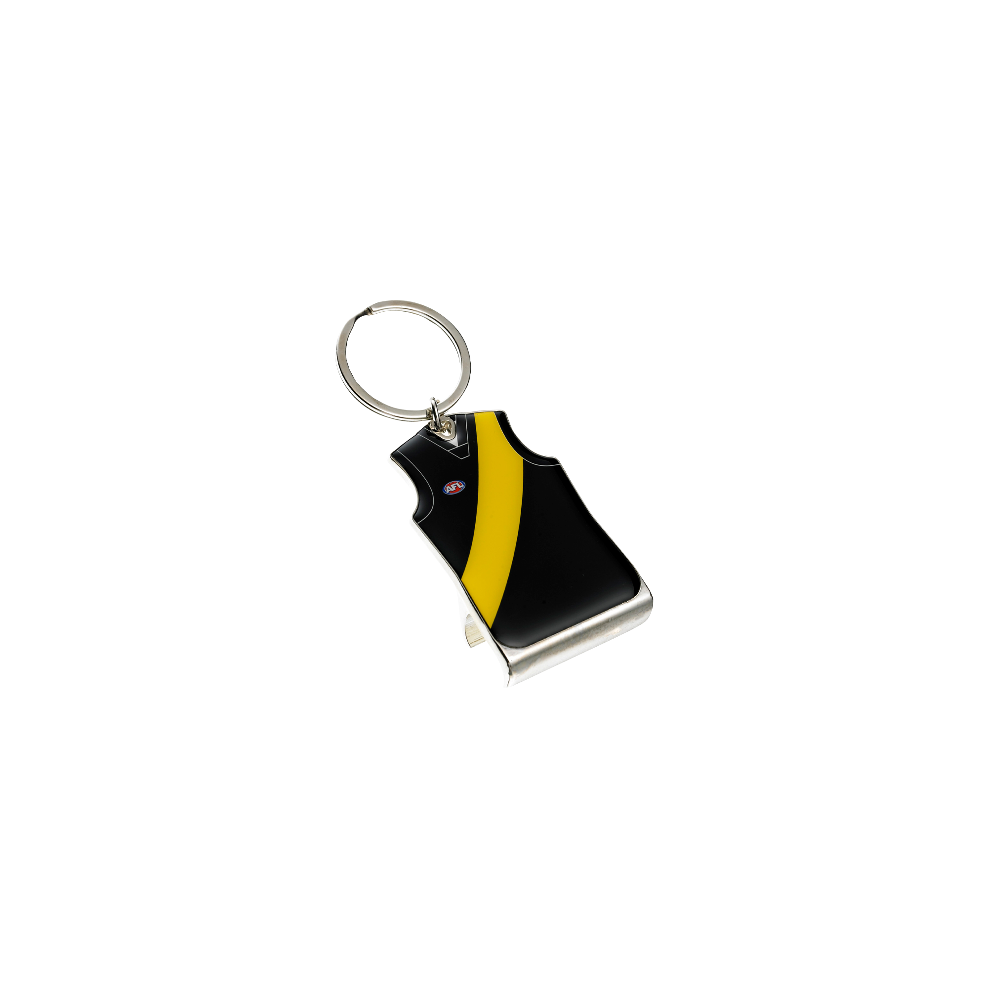 RICHMOND TIGERS AFL TEAM GUERNSEY BOTTLE OPENER KEYRING_RICHMOND TIGERS_STUBBY CLUB