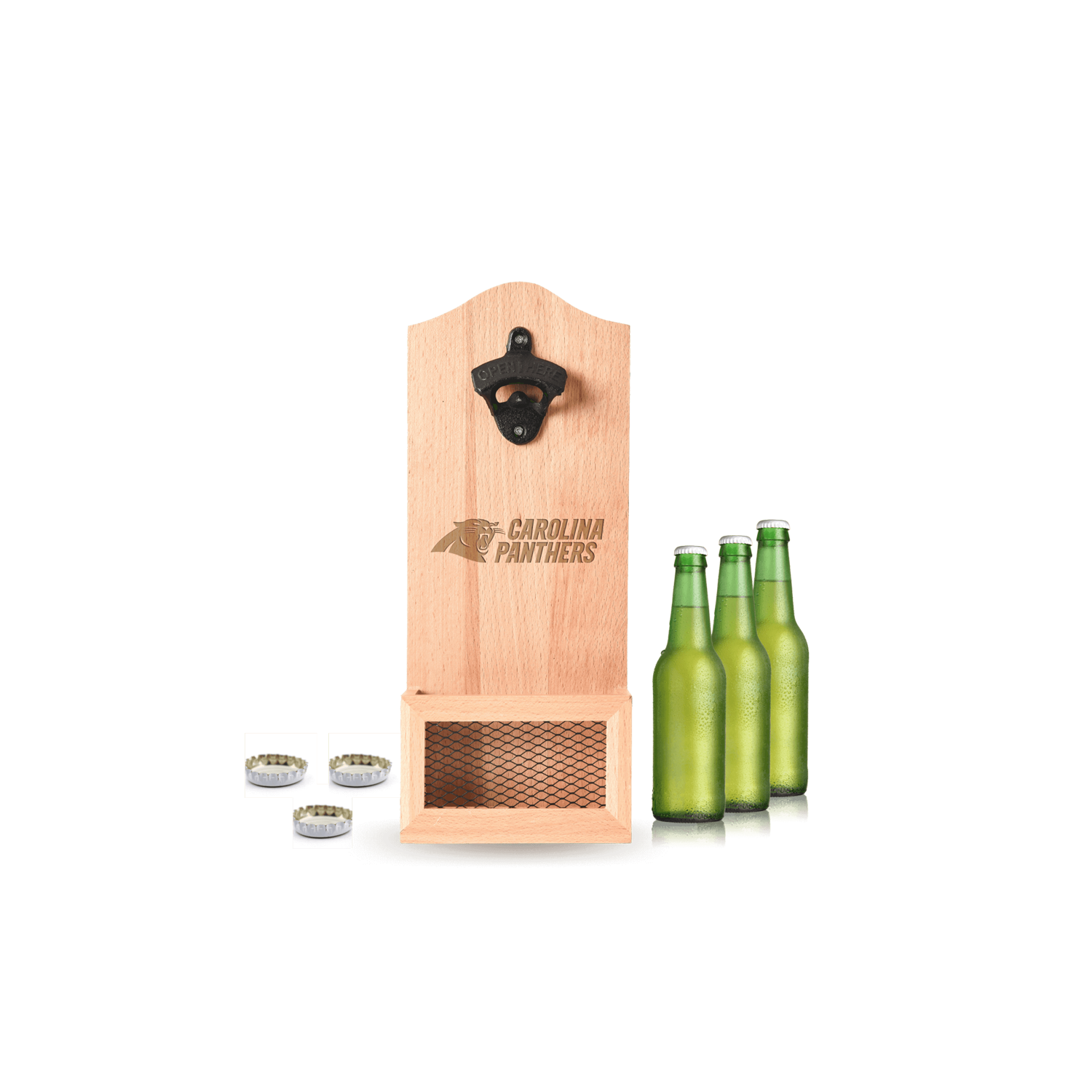 CAROLINA PANTHERS NFL WOODEN WALL OPENER_CAROLINA PANTHERS_ STUBBY CLUB
