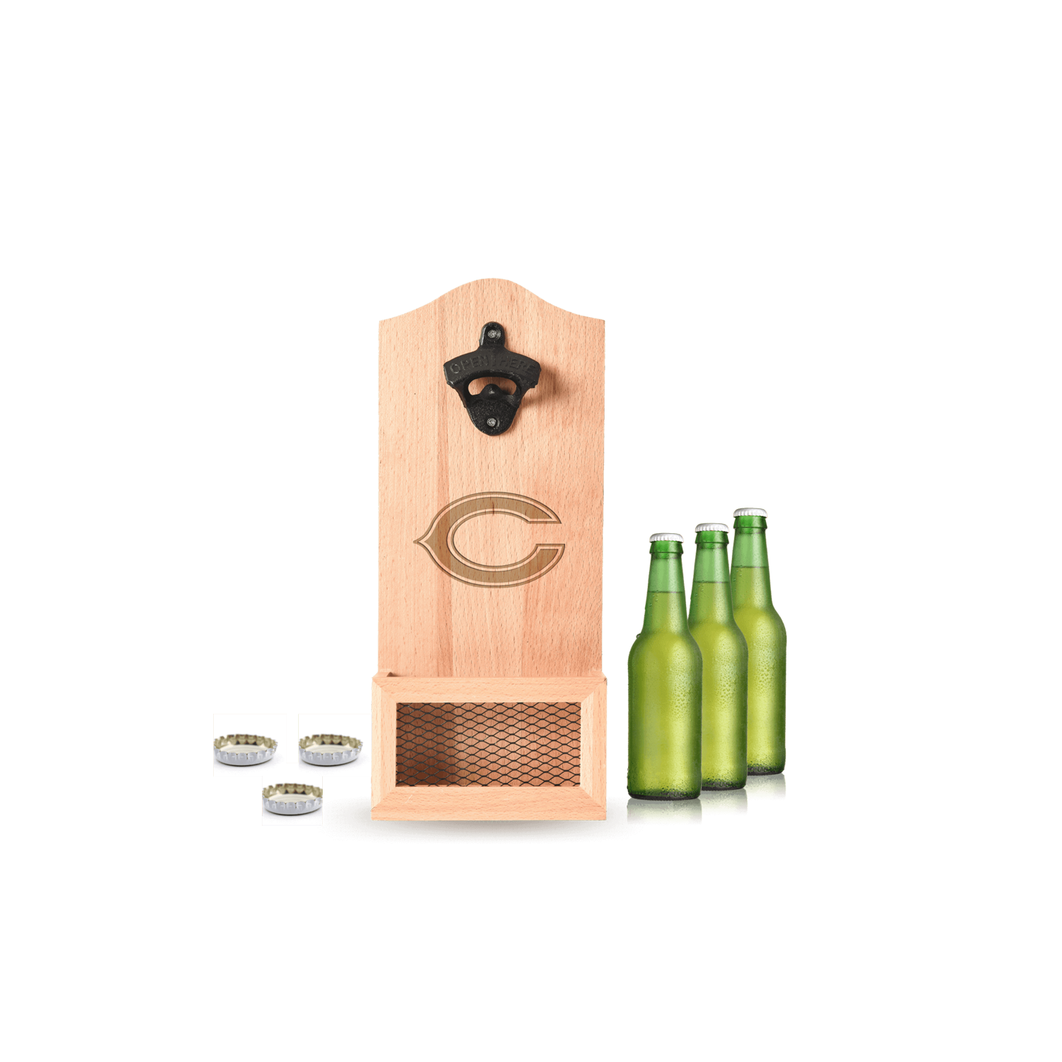 CHICAGO BEARS NFL WOODEN WALL OPENER_CHICAGO BEARS_STUBBY CLUB