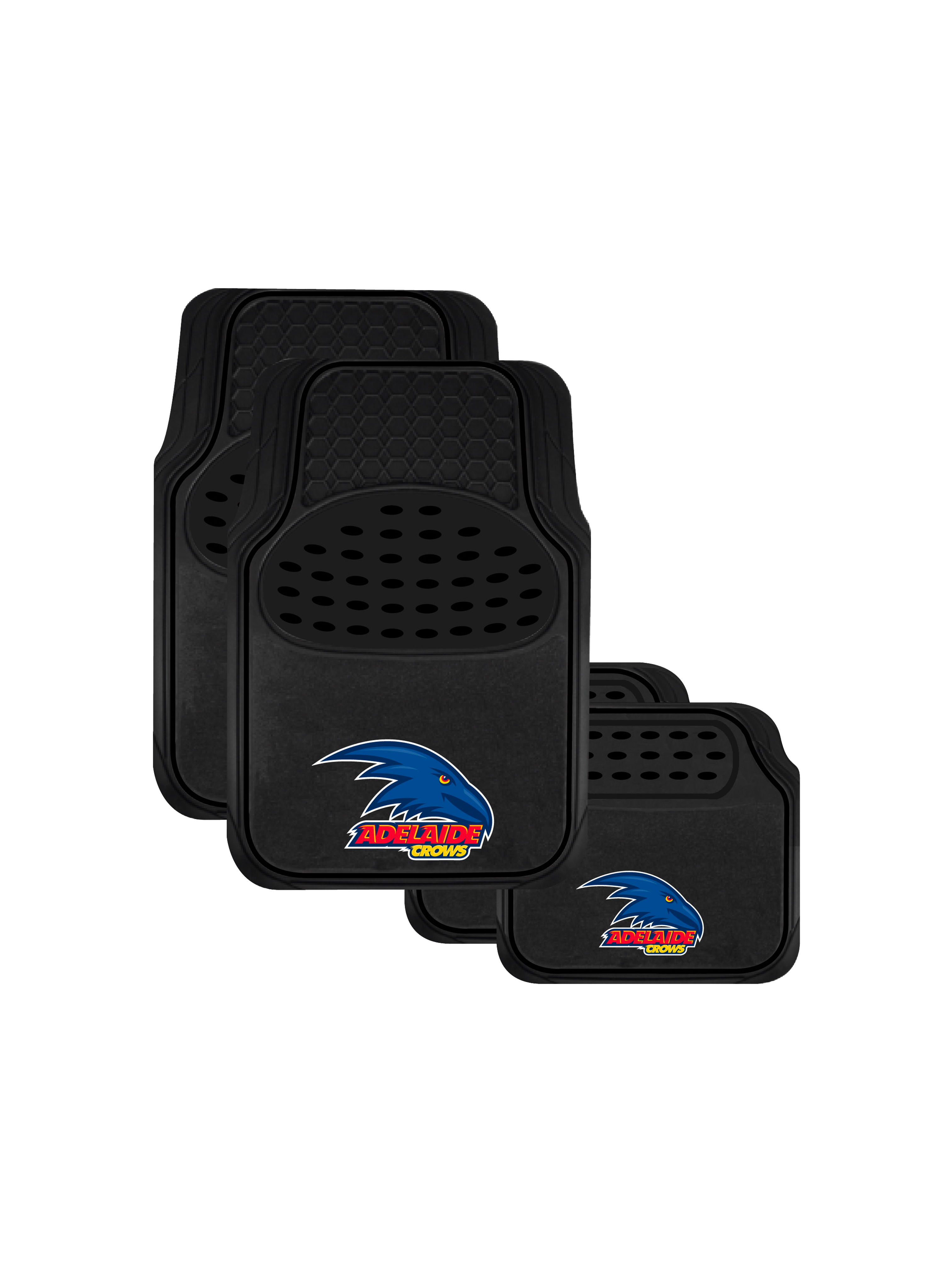 OFFICIAL ADELAIDE CROWS CARPET AND RUBBER CAR MAT SET