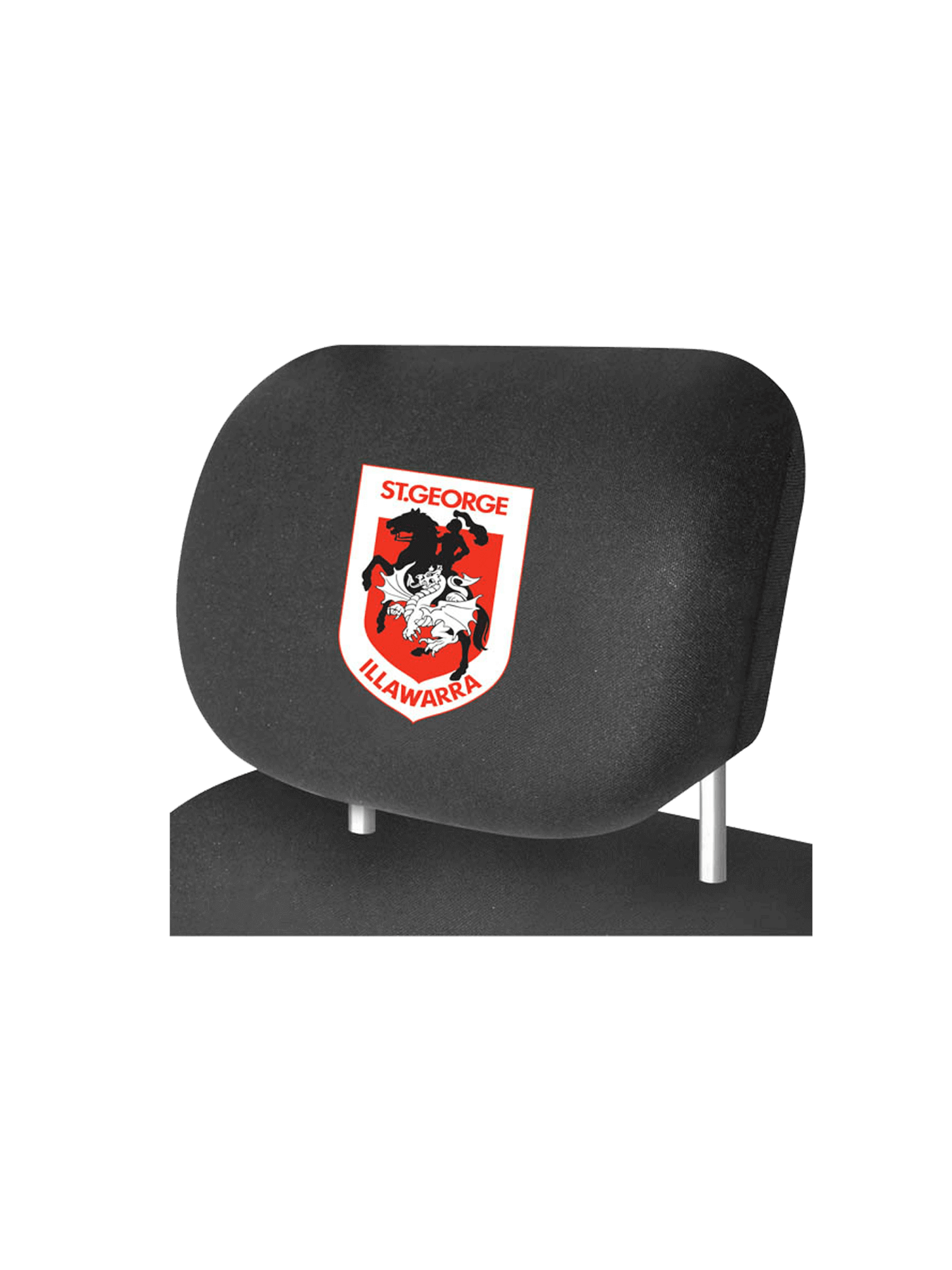 ST. GEORGE DRAGONS OFFICIAL HEADREST COVER_AT GEORGE ILLAWARRA DRAGONS_STUBBY CLUB