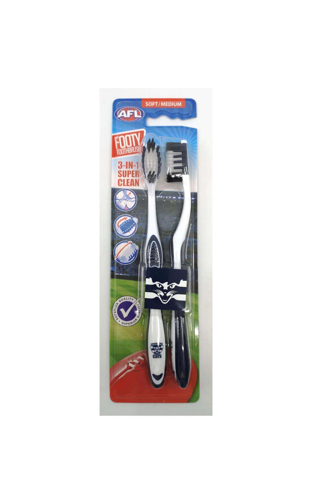 GEELONG CATS AFL TOOTHBRUSH 2 PACK_GEELONG CATS_STUBBY CLUB