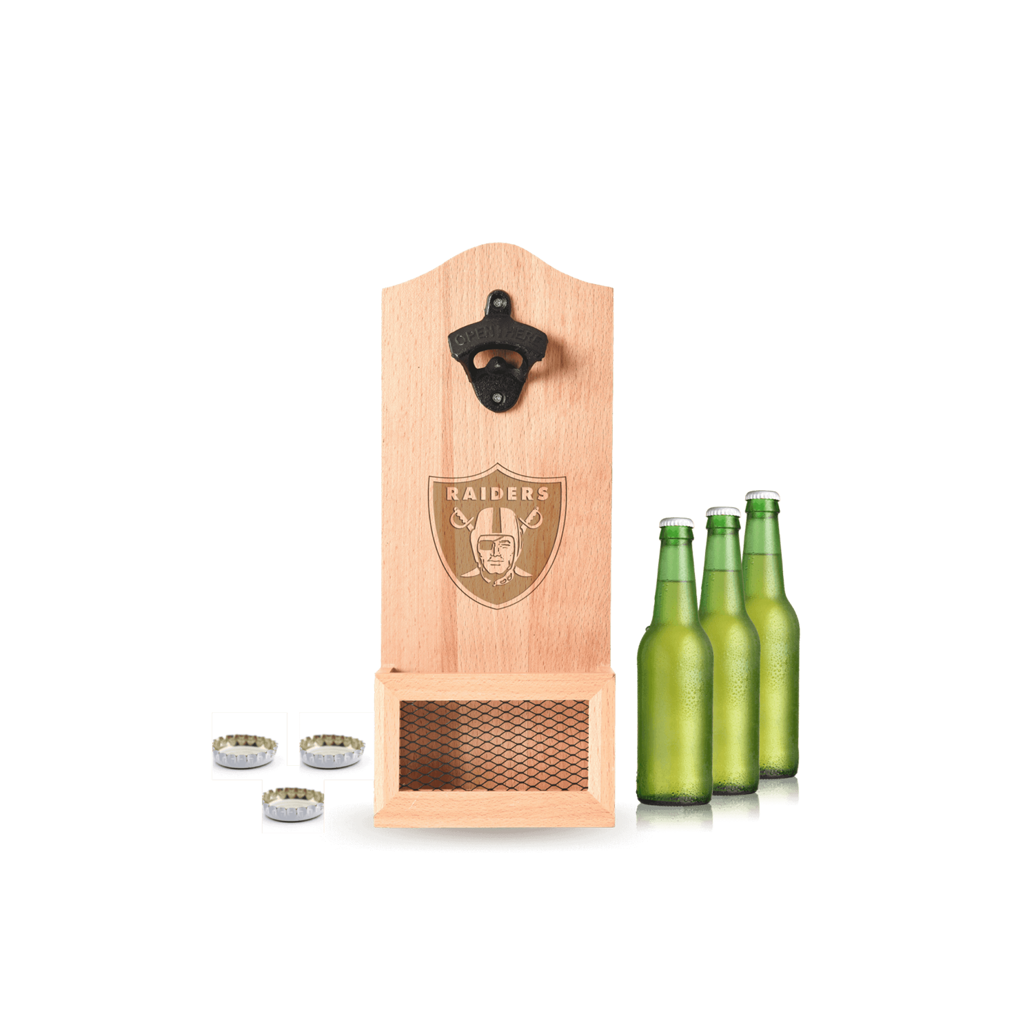 LAS VEGAS RAIDERS NFL WOODEN WALL OPENER_LAS VEGAS RAIDERS_STUBBY CLUB