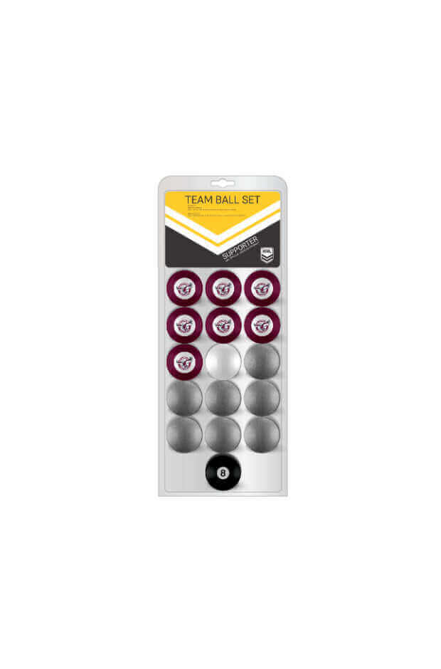 MANLY SEA EAGLES NRL 16 BALL SET VS COLOR YELLOW_MANLY SEA EAGLES_STUBBY CLUB