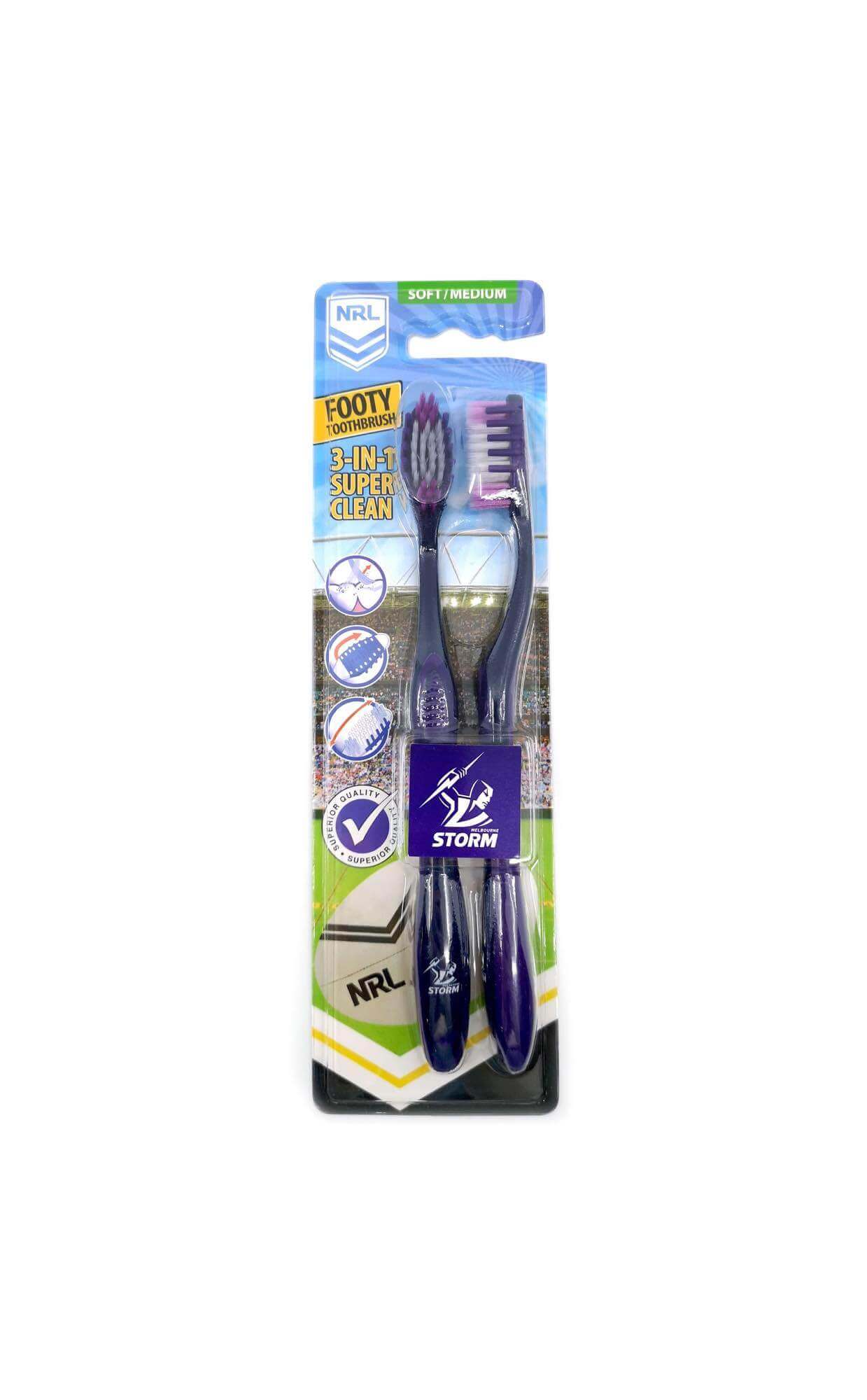 MELBOURNE STORM NRL TOOTHBRUSH 2 PACK_MELBOURNE STORM_STUBBY CLUB