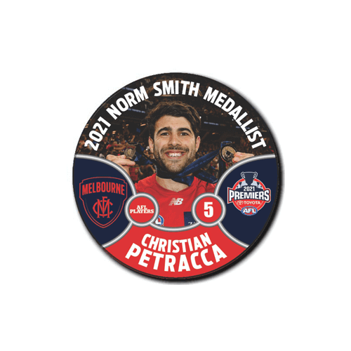 MELBOURNE DEMONS CHRISTIAN PETRACCA NORM SMITH BADGE_MELBOURNE DEMONS_STUBBY CLUB