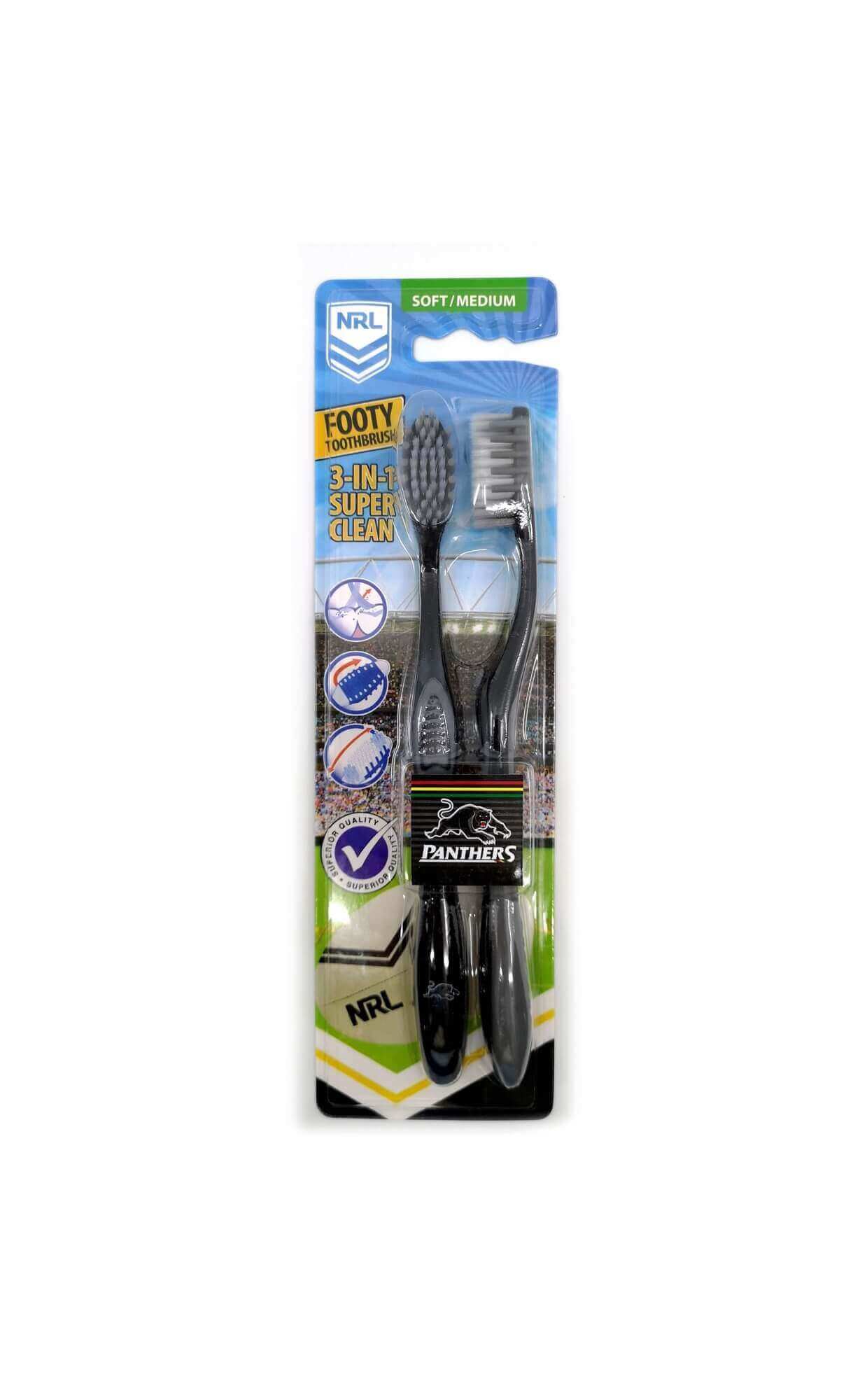 PENRITH PANTHERS NRL TOOTHBRUSH 2 PACK_PENRITH PANTHERS_STUBBY CLUB
