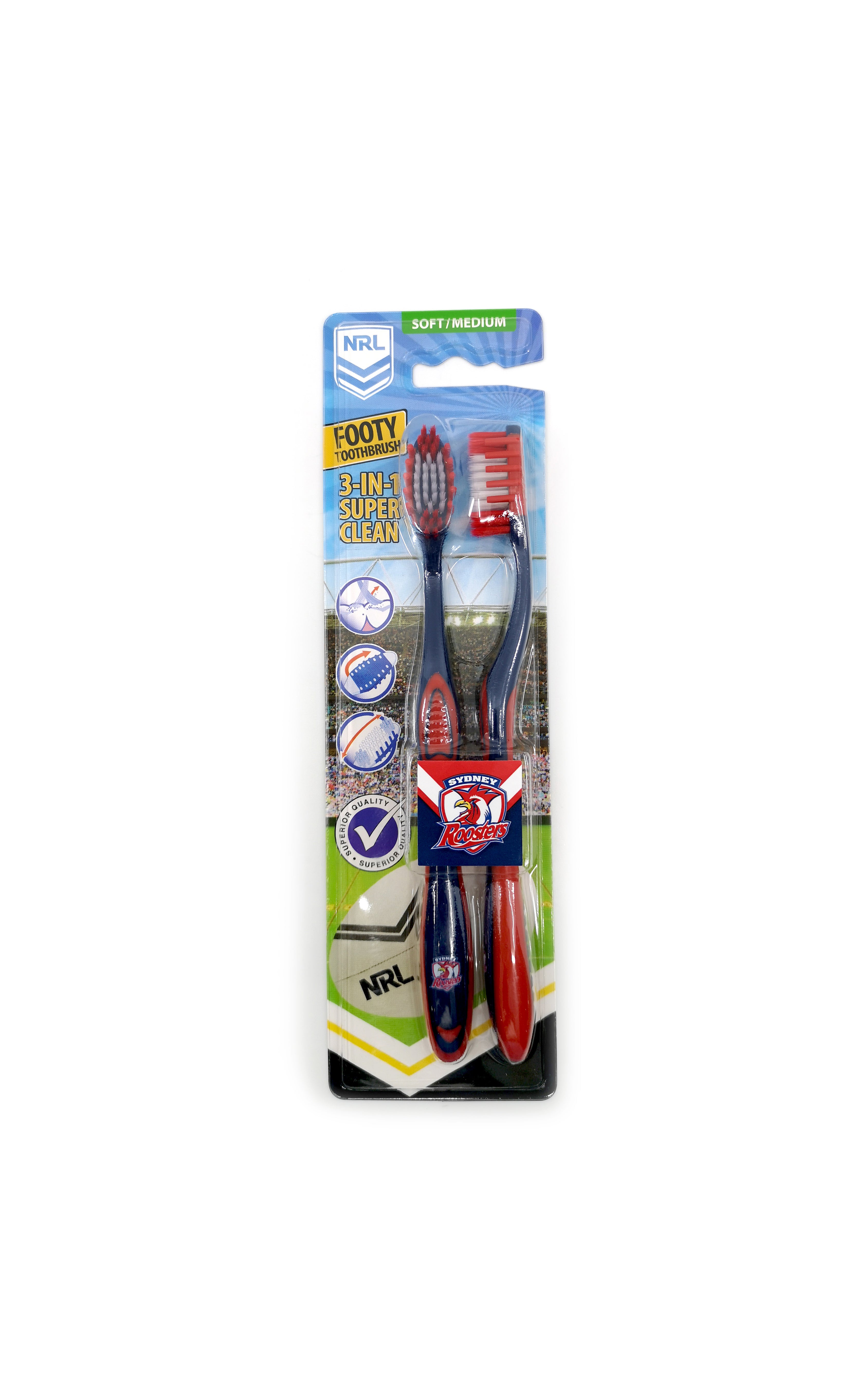 Sydney Roosters NRL Toothbrush 2 Pack