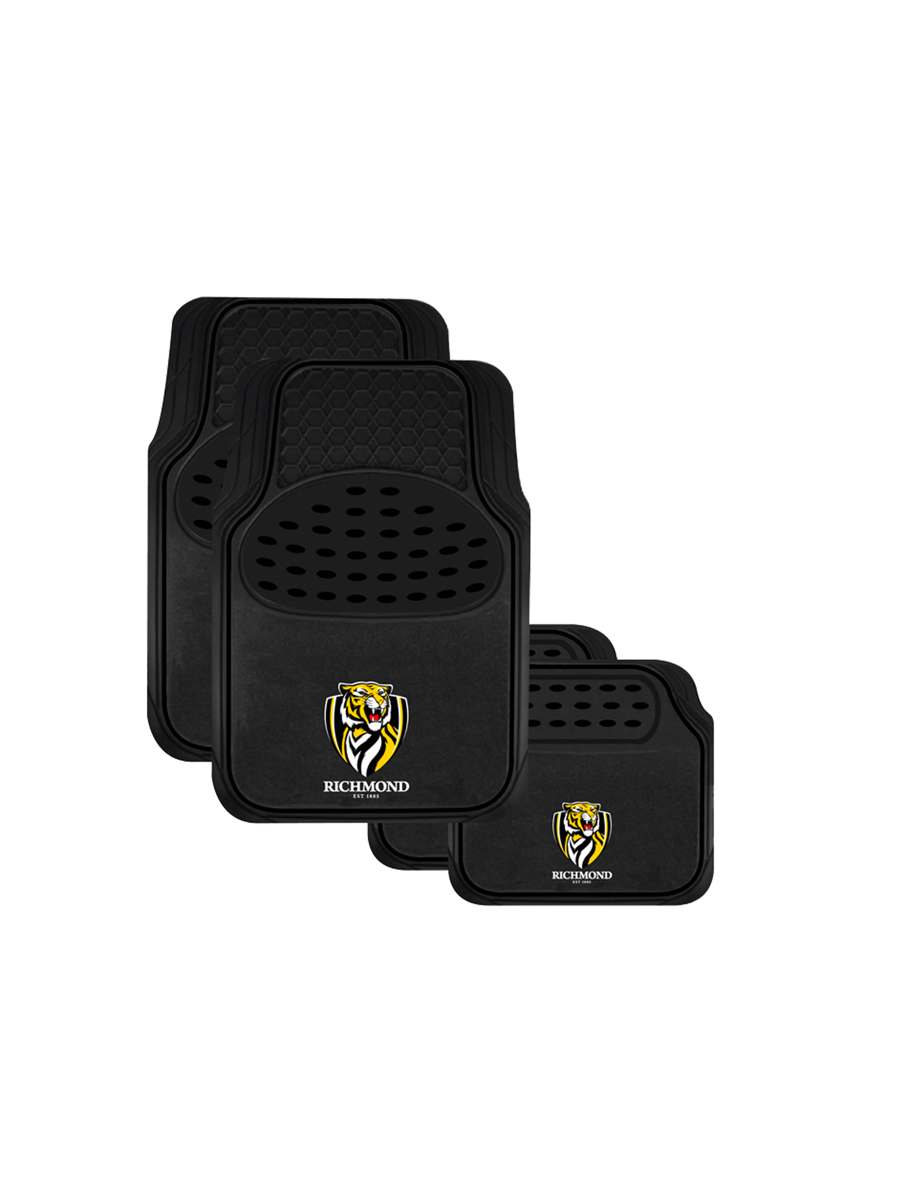 OFFICIAL RICHMOND TIGERS CARPET AND RUBBER CAR MAT SET