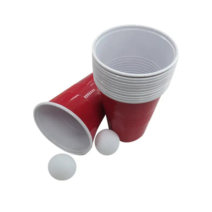 Disposable Beer Pong Cups and Balls- Red (20 cups & 3 Balls)