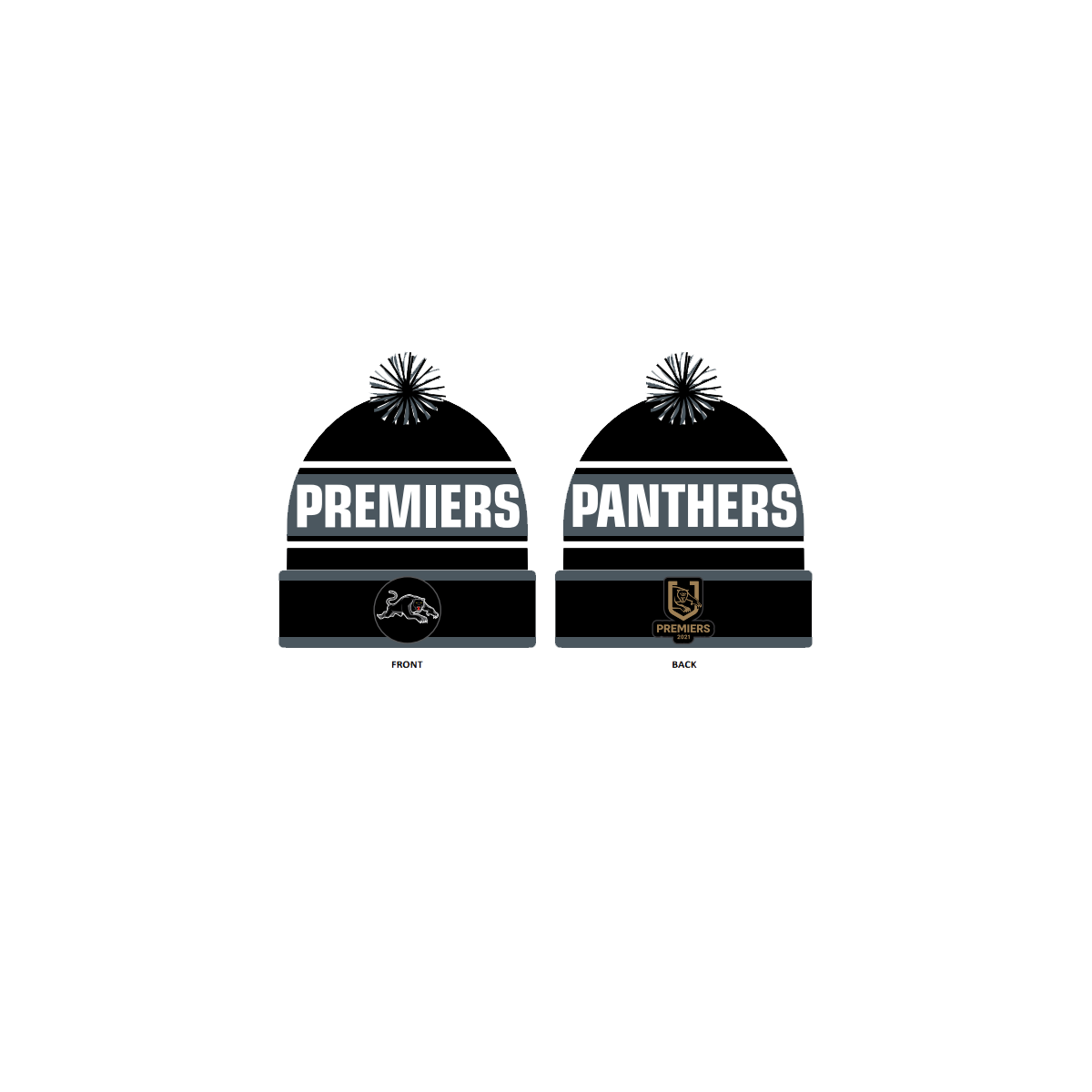 PENRITH PANTHERS NRL PREMIERS BEANIE_PENRITH PANTHERS_STUBBY CLUB