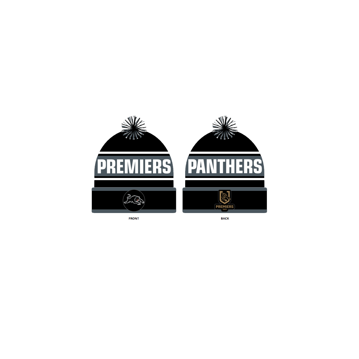 PENRITH PANTHERS NRL PREMIERS BEANIE_PENRITH PANTHERS_STUBBY CLUB