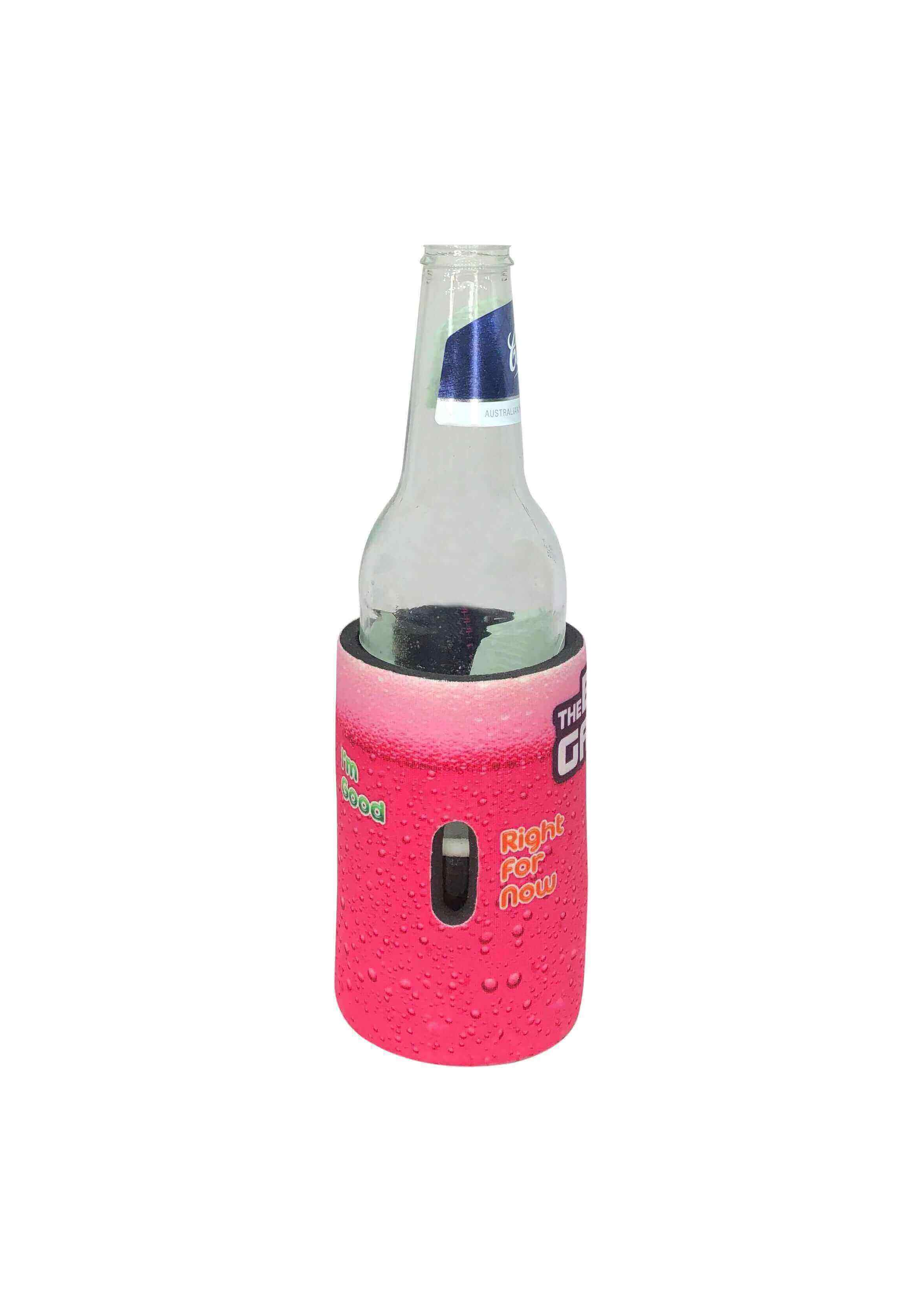 BEER GAUGE STUBBY HOLDER YELLOW/PINK_TEAM_ STUBBY CLUB