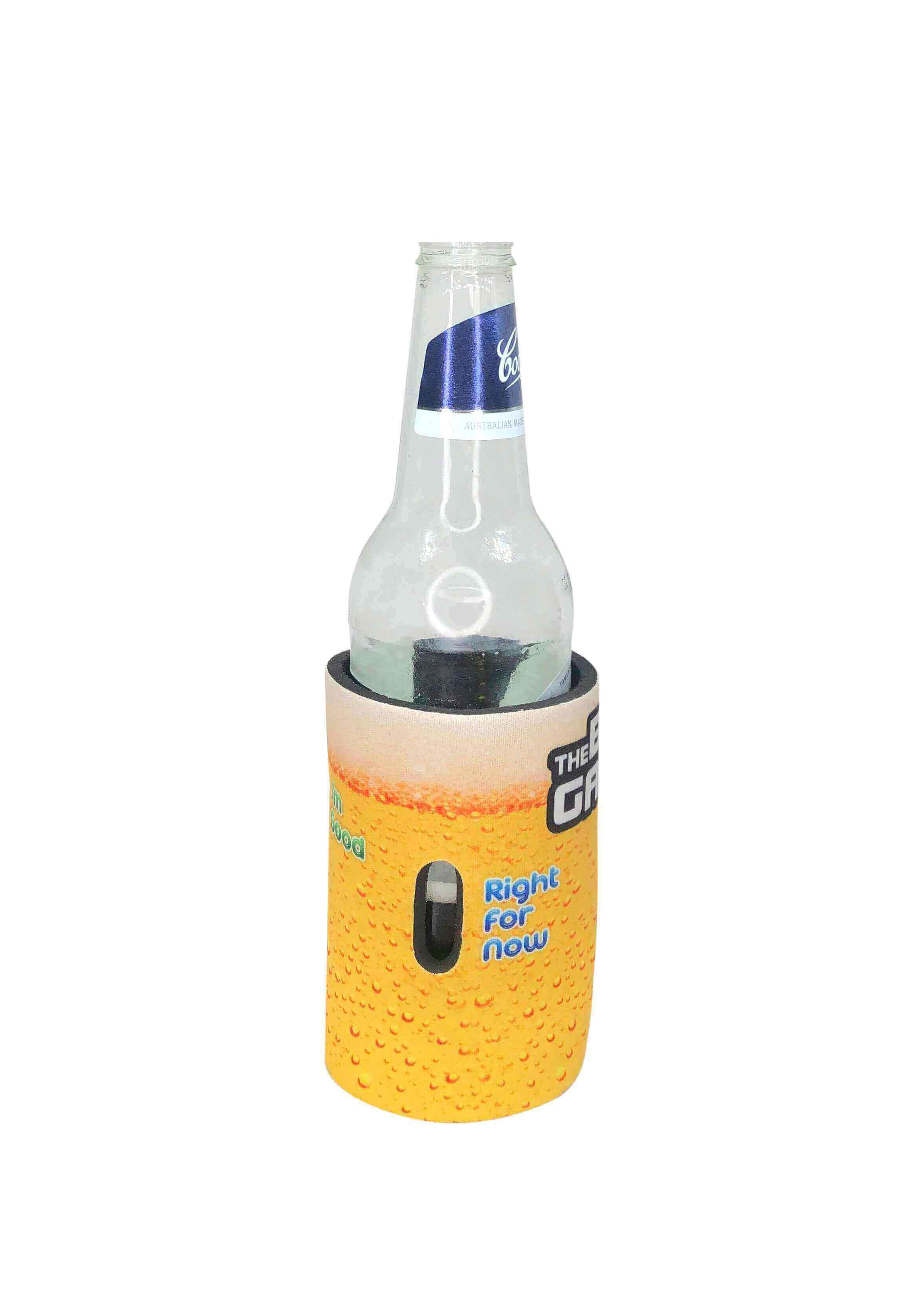 BEER GAUGE STUBBY HOLDER YELLOW/PINK_TEAM_ STUBBY CLUB`