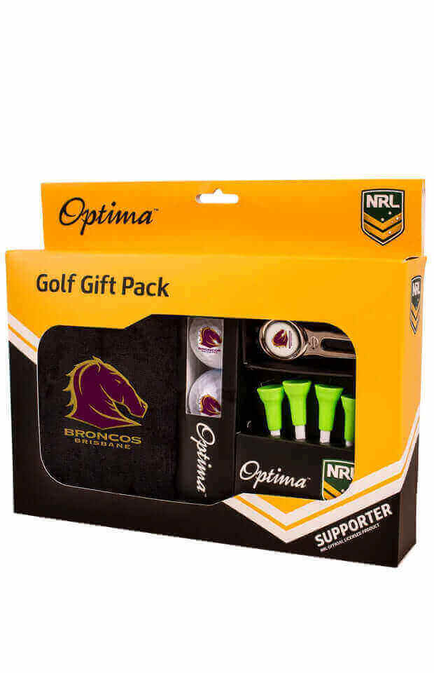 BRISBANE BRONCOS NRL GOLF GIFT PACK _BRISBANE BRONCOS_ STUBBY CLUB