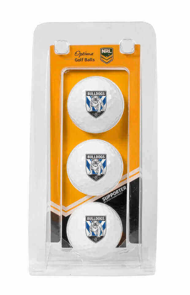 NRL 3-PACK GOLF BALLS_CANTERBURY BULLDOGS_STUBBY CLUB